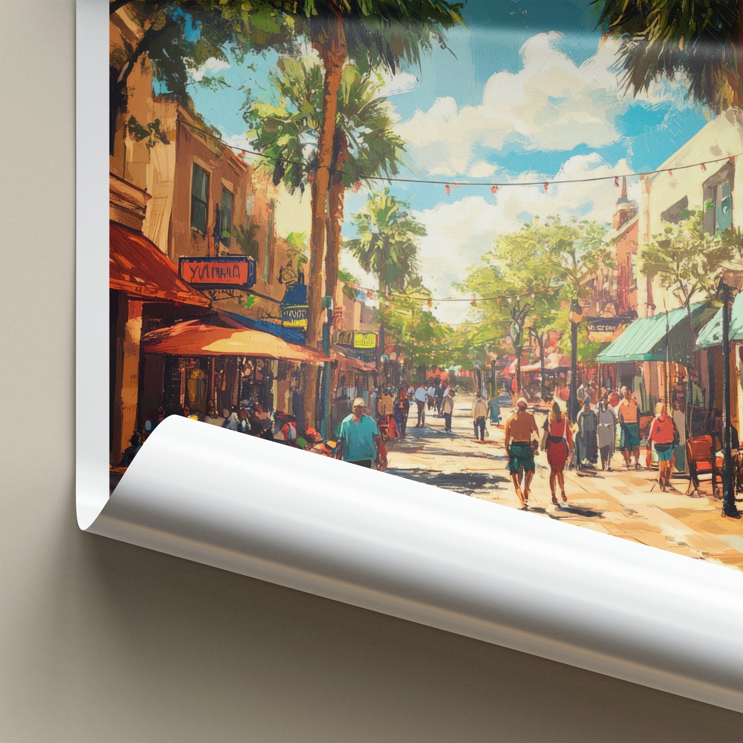 Tampa Poster - Florida Wall Art - Vibrant City Street Home Decor