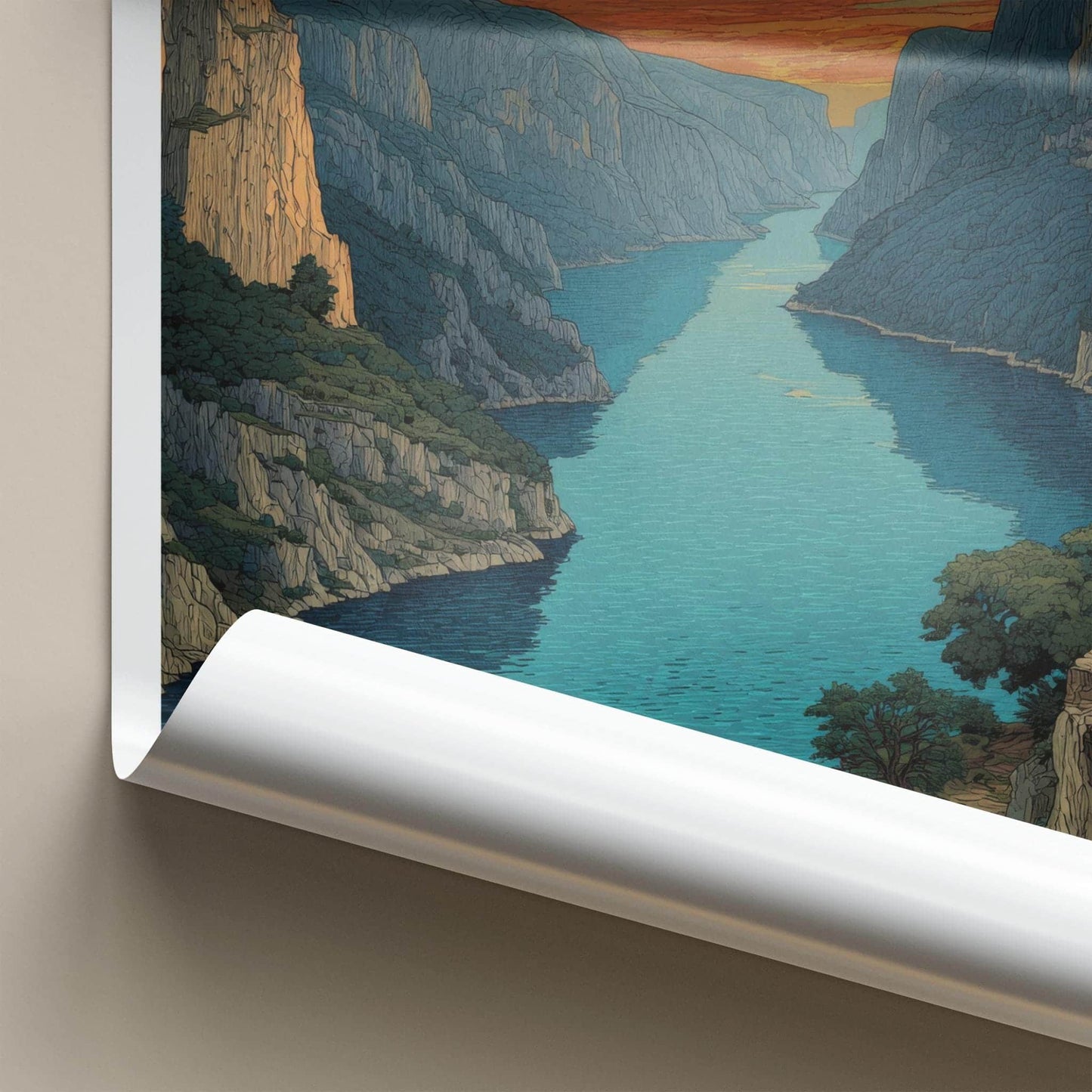 Tara Canyon Poster - Montenegro Travel Art - Eagle Canyon Sunset Home Decor