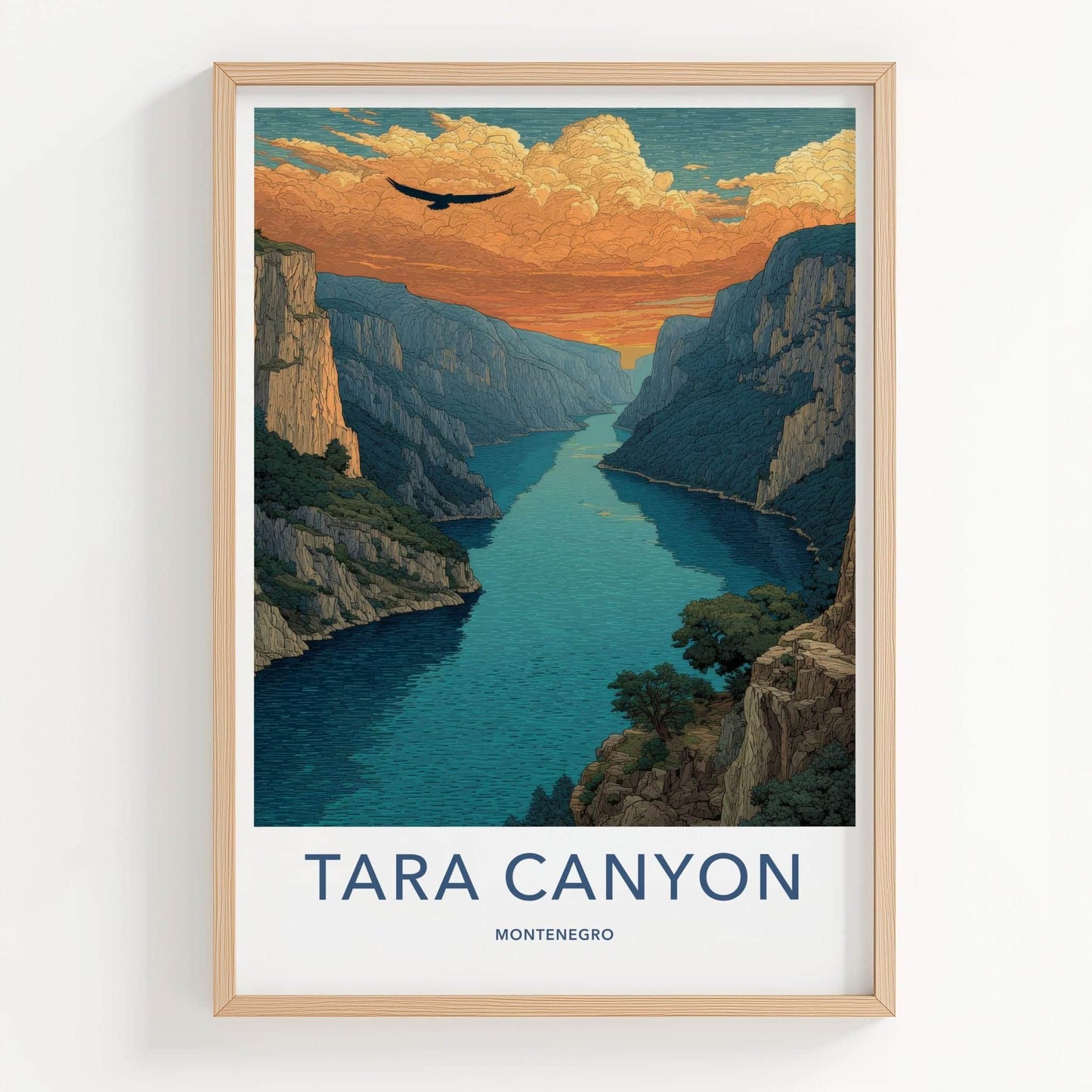 Tara Canyon Poster - Montenegro Travel Art - Eagle Canyon Sunset Home Decor
