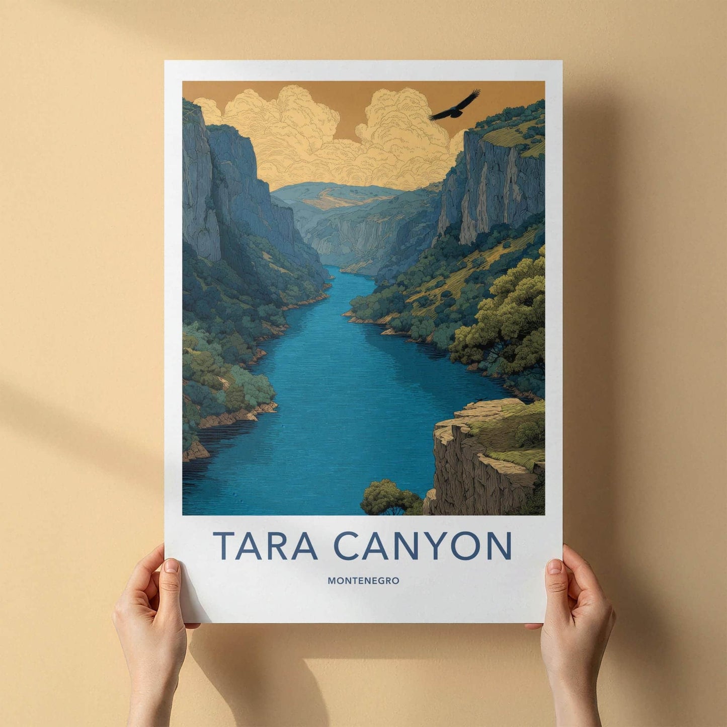 Tara Canyon Poster - Montenegro Travel Art - Eagle Soaring Canyon Home Decor
