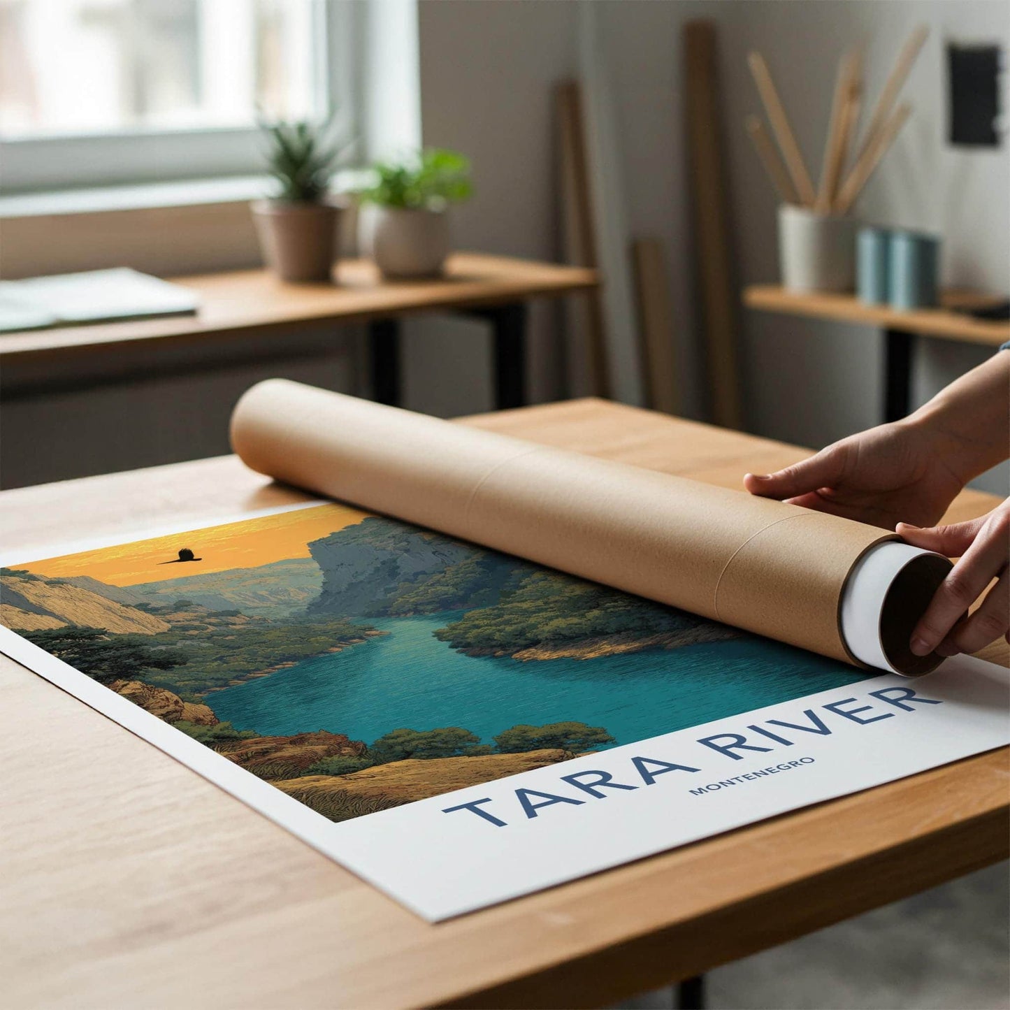 Tara River Poster - Montenegro Travel Art - Canyon River Eagle Home Decor