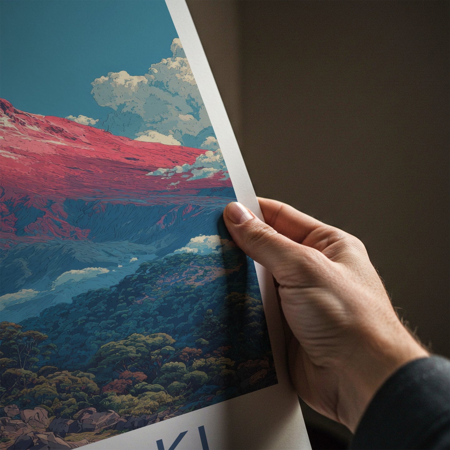 Taranaki Poster - New Zealand Travel Art - Red Peak Summit Gallery Art