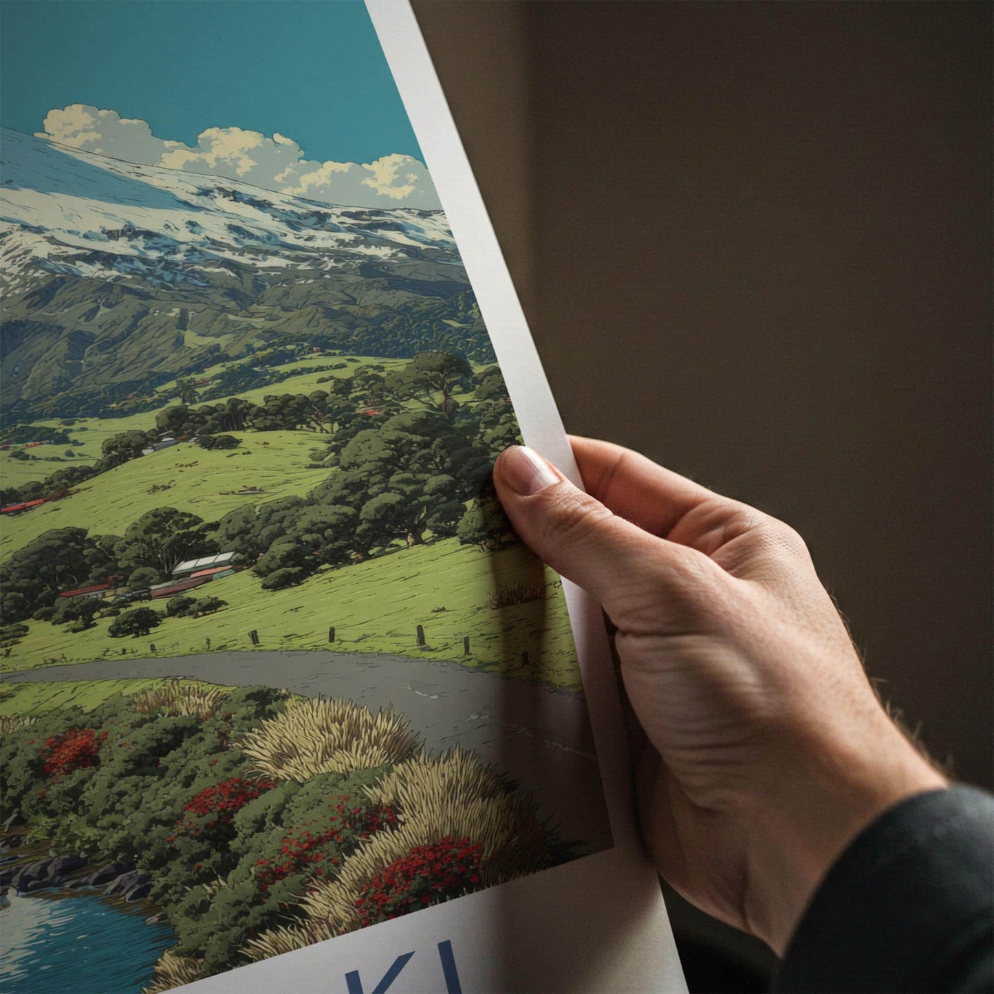 Taranaki Poster - New Zealand Wall Art - Snowy Mountain Landscape Gift