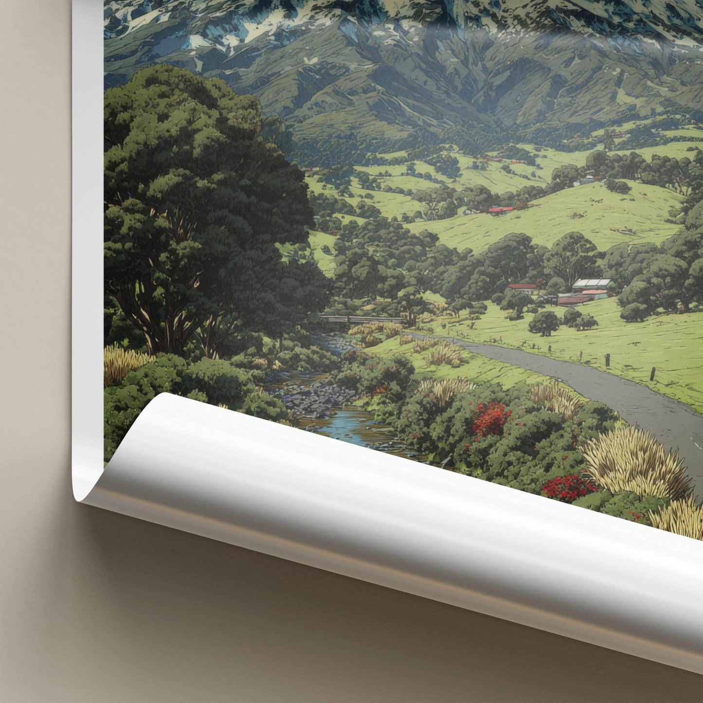 Taranaki Poster - New Zealand Wall Art - Snowy Mountain Landscape Gift