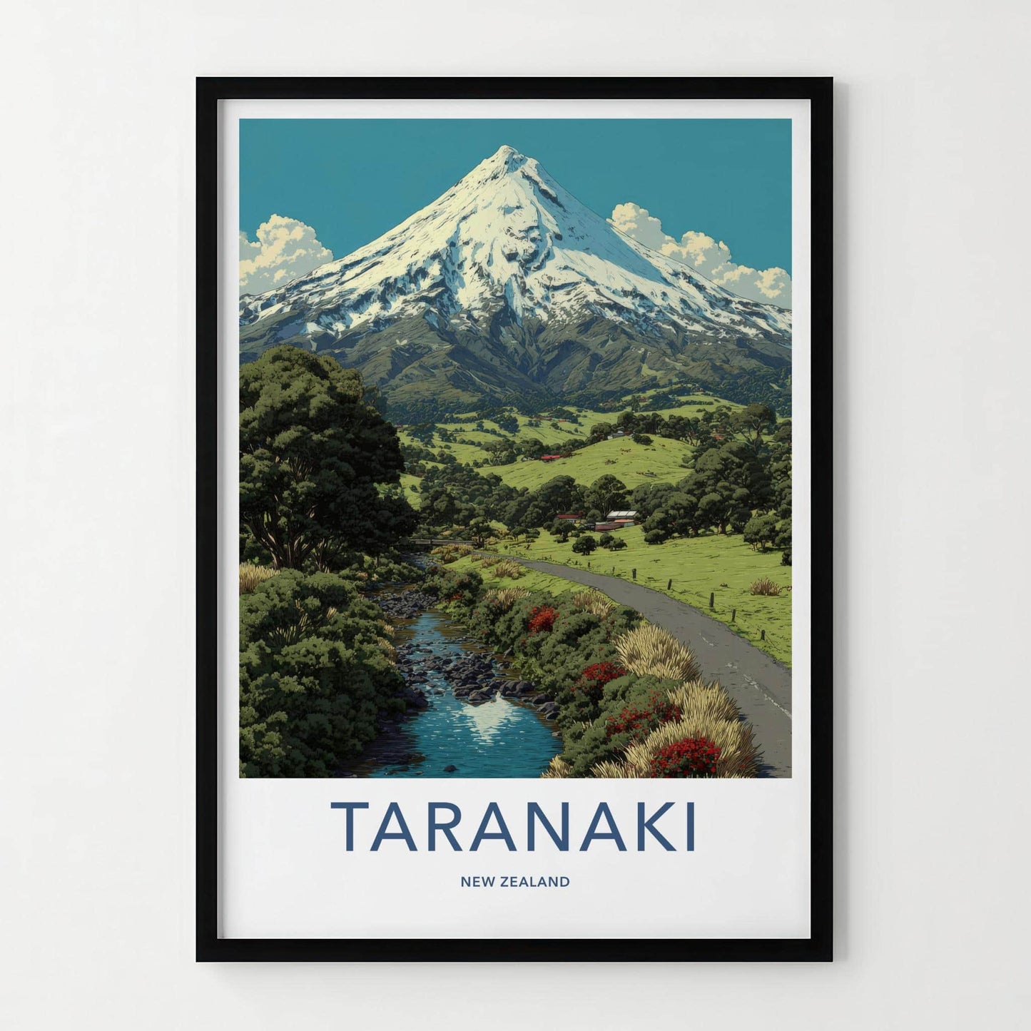 Taranaki Poster - New Zealand Wall Art - Snowy Mountain Landscape Gift