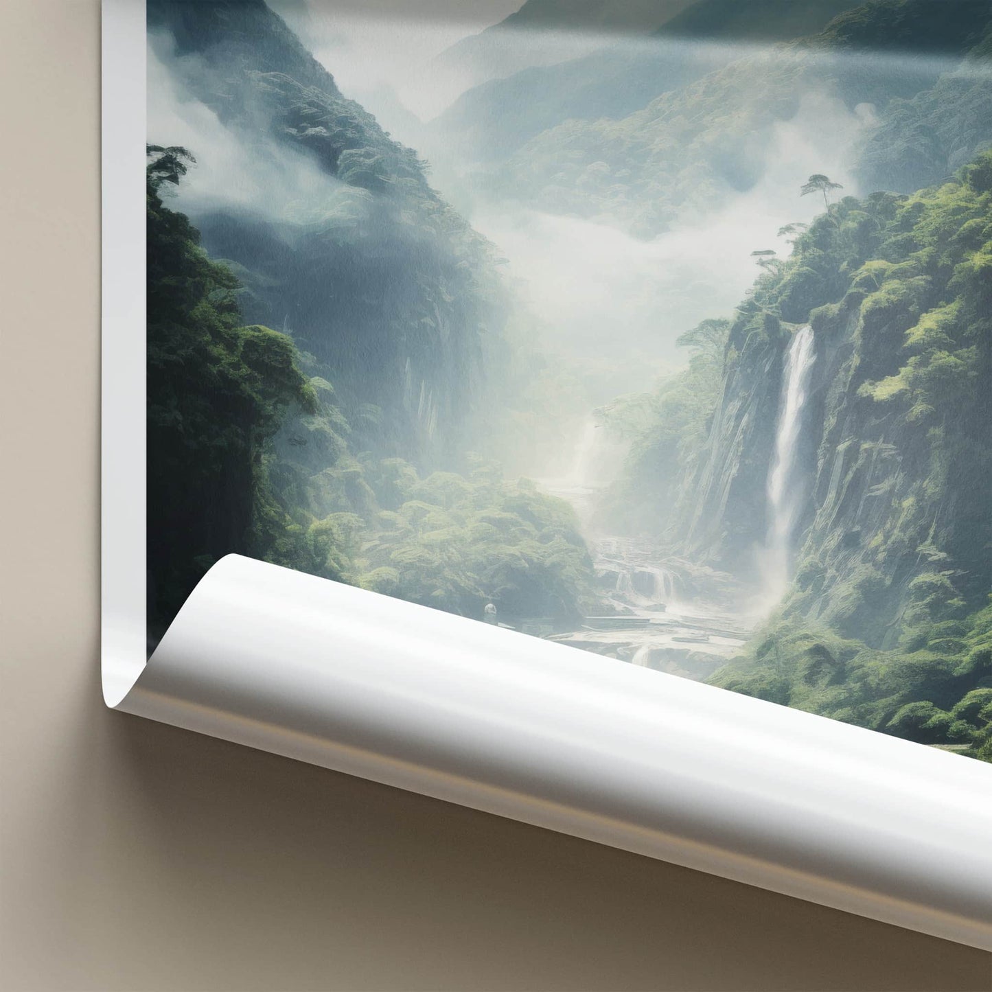 Taroko National Park Poster - Taiwan Fine Art - Misty Green Falls Gift