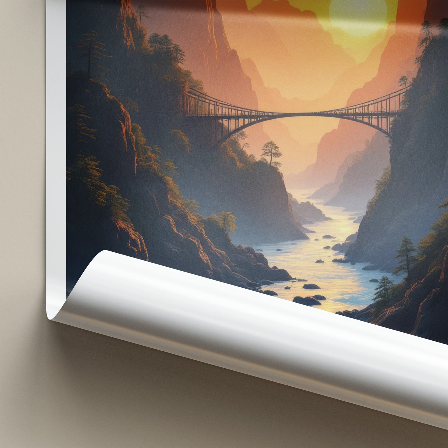 Taroko National Park Poster - Taiwan Travel Art - Canyon River Sunset Home Decor