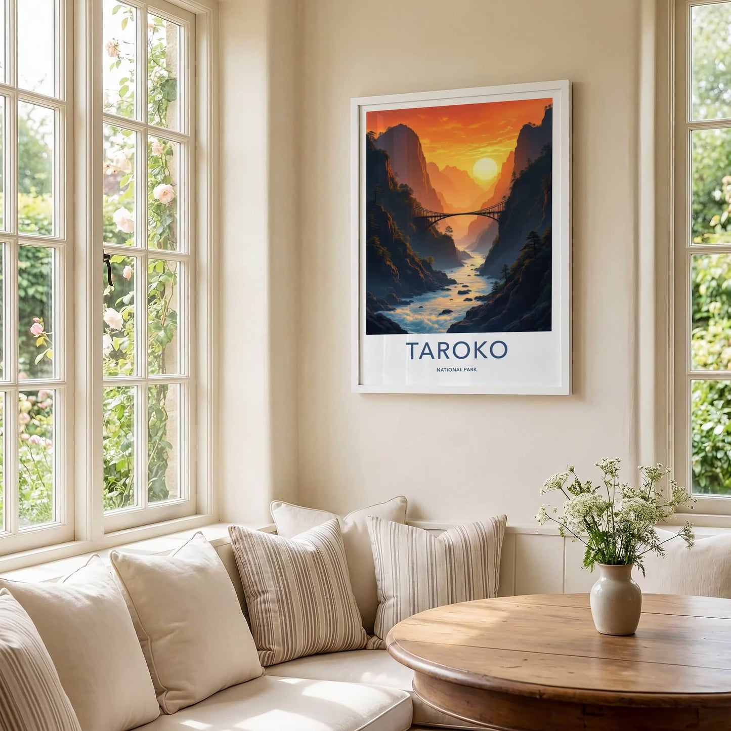 Taroko National Park Poster - Taiwan Travel Art - Canyon River Sunset Home Decor