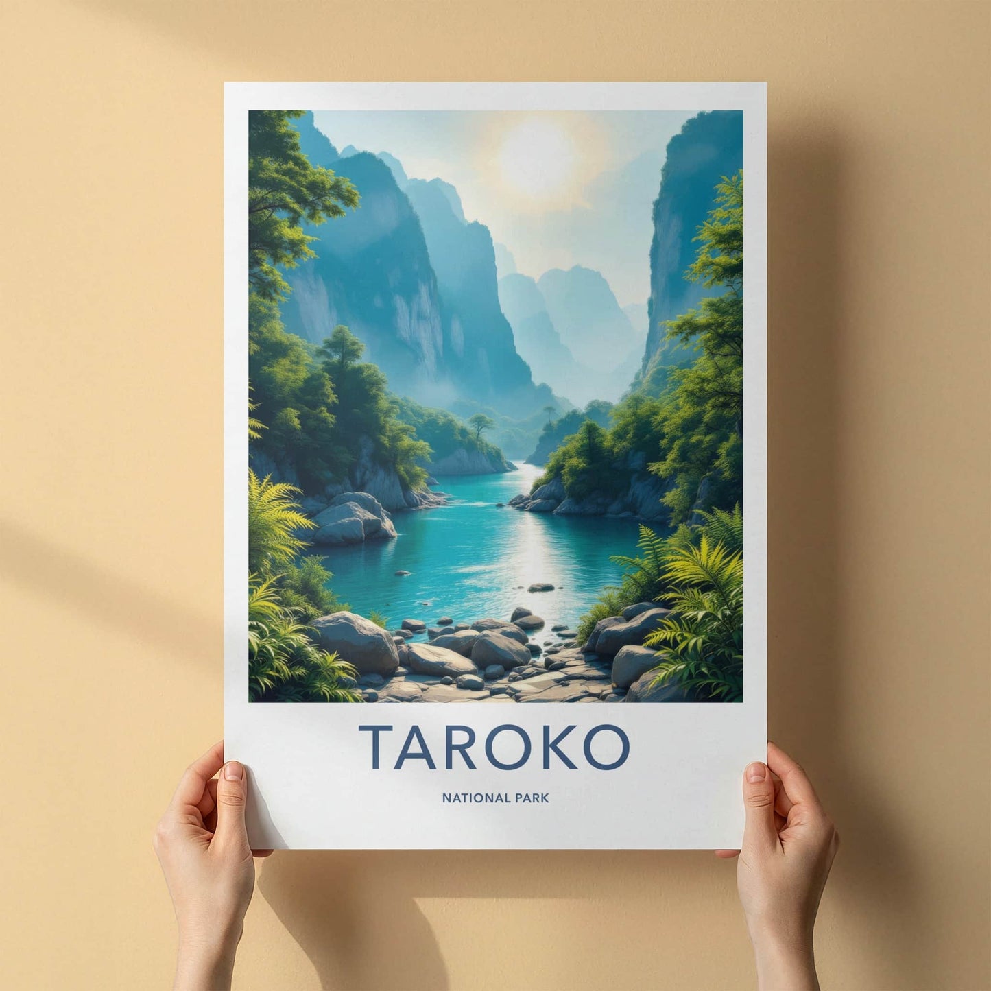Taroko National Park Poster - Taiwan Travel Art - Majestic River Canyon Home Decor