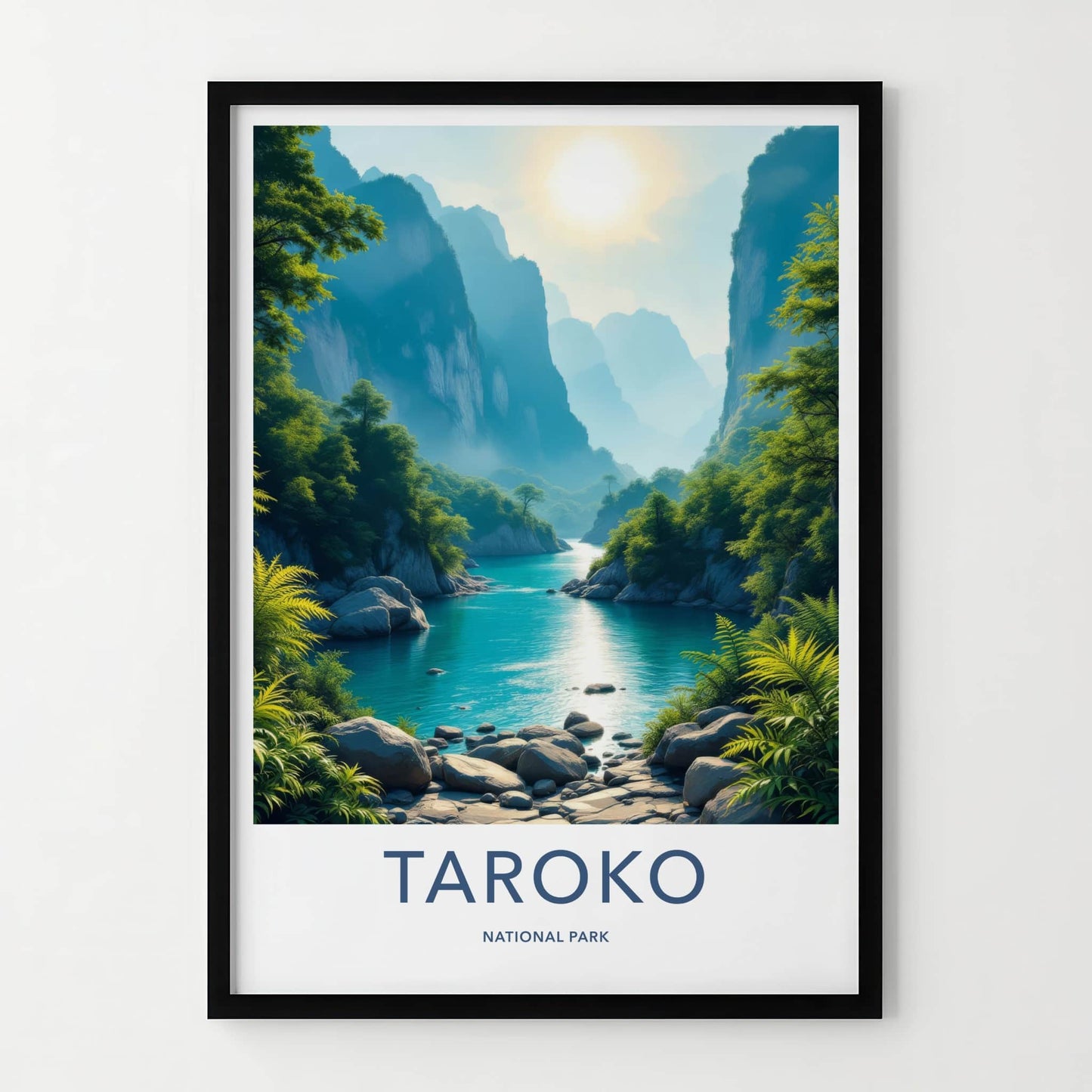 Taroko National Park Poster - Taiwan Travel Art - Majestic River Canyon Home Decor