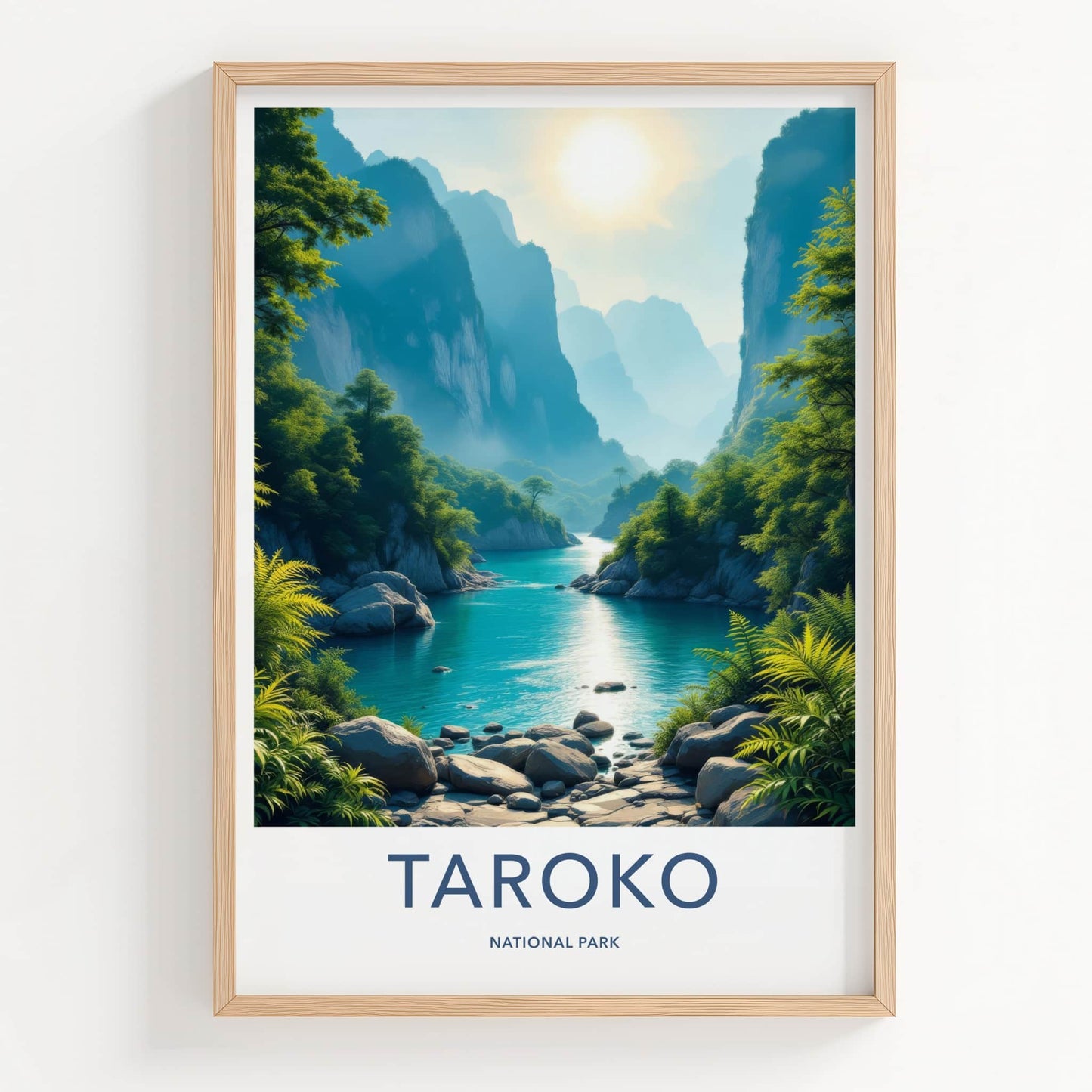 Taroko National Park Poster - Taiwan Travel Art - Majestic River Canyon Home Decor