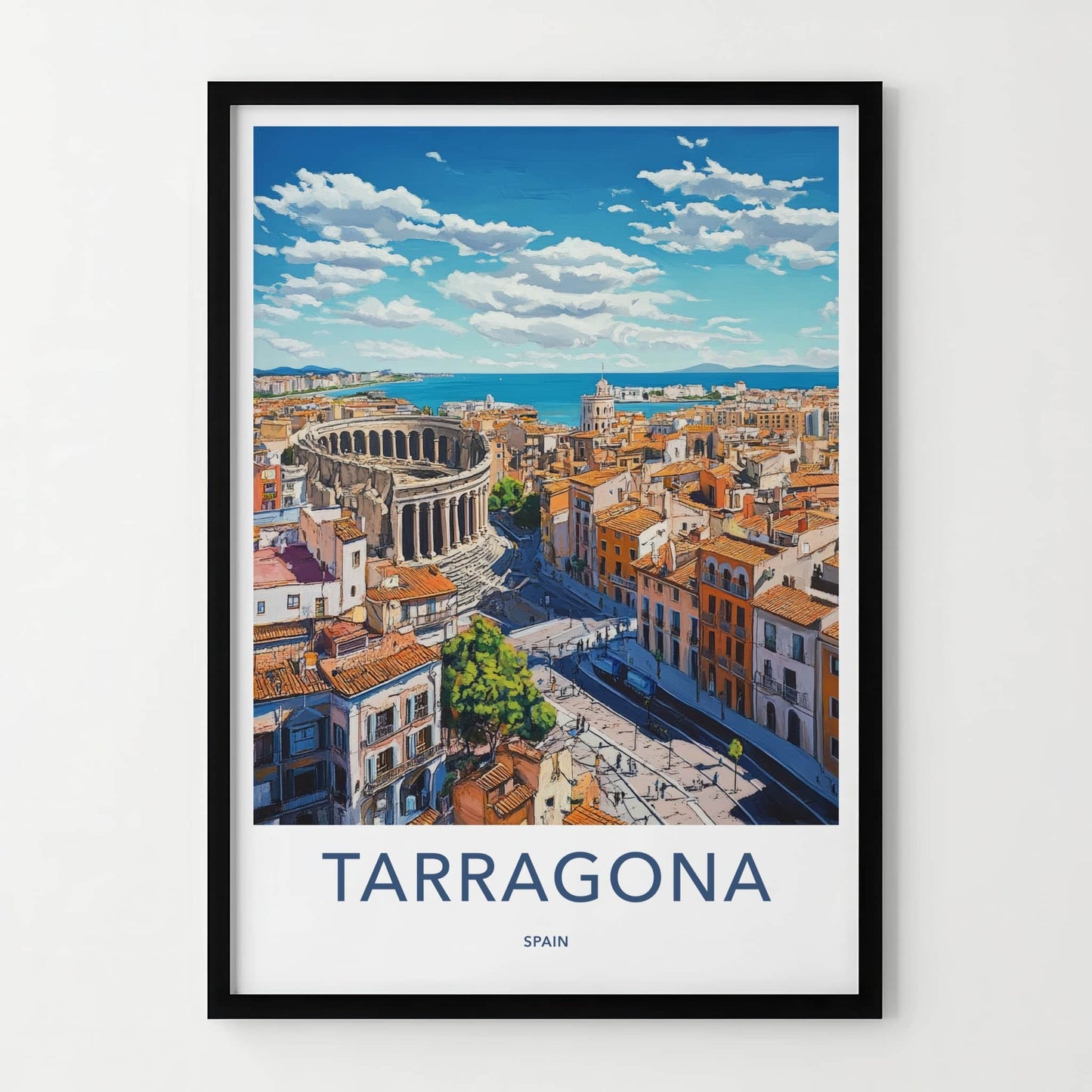 Tarragona Poster - Spain Art Print - Ancient Roman Overlook Wall Decor