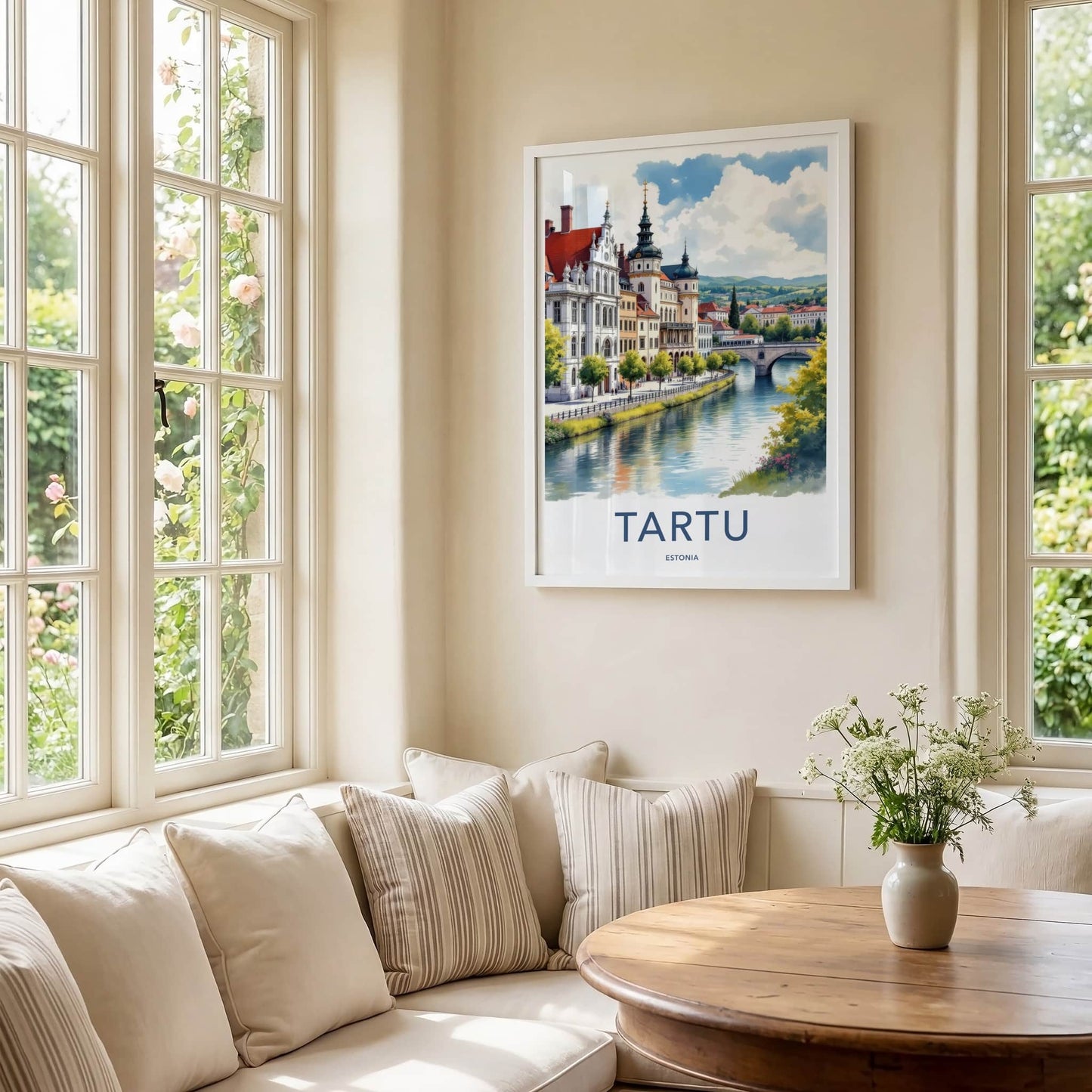 Tartu Poster - Estonia Travel Art - Historic City River Home Decor