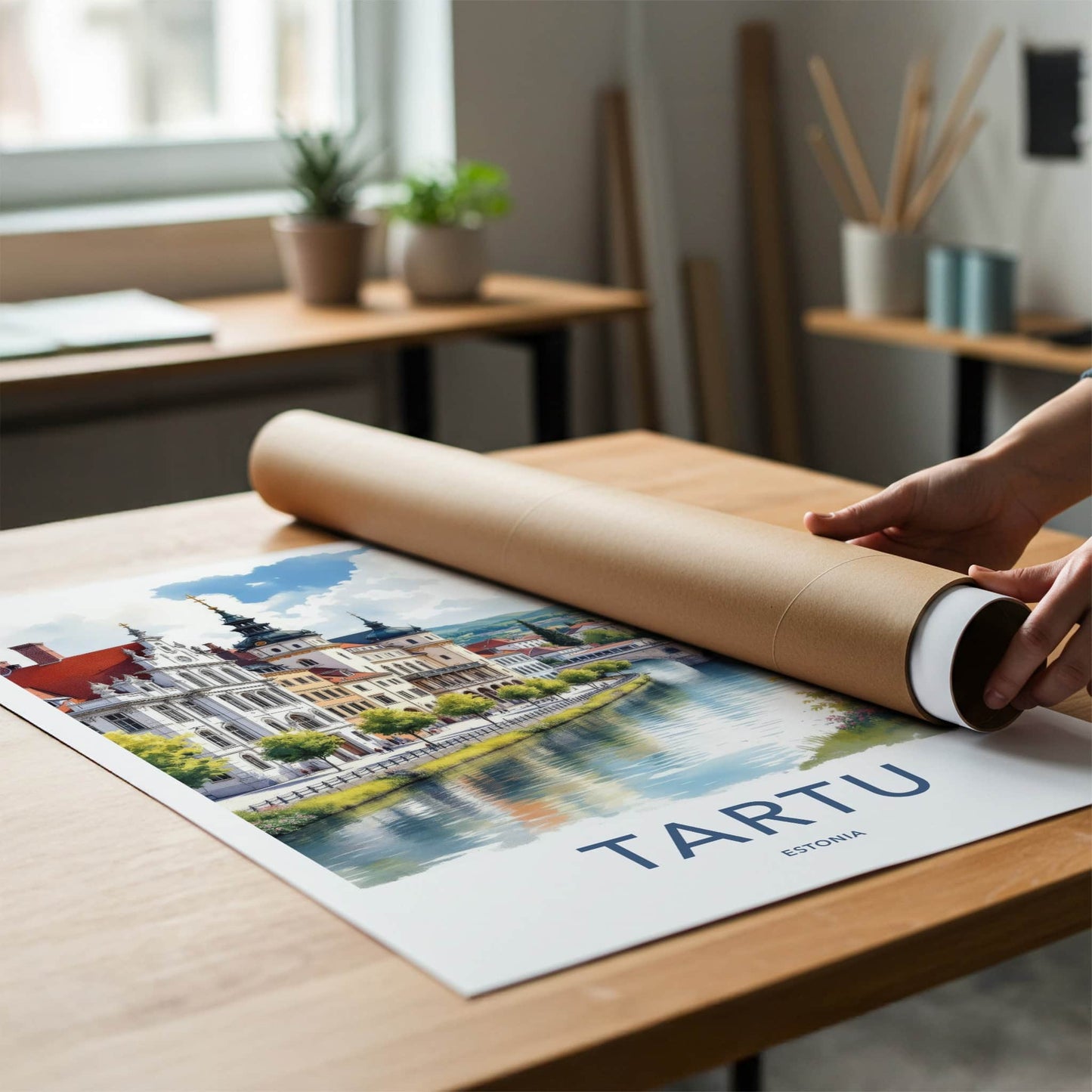 Tartu Poster - Estonia Travel Art - Historic City River Home Decor