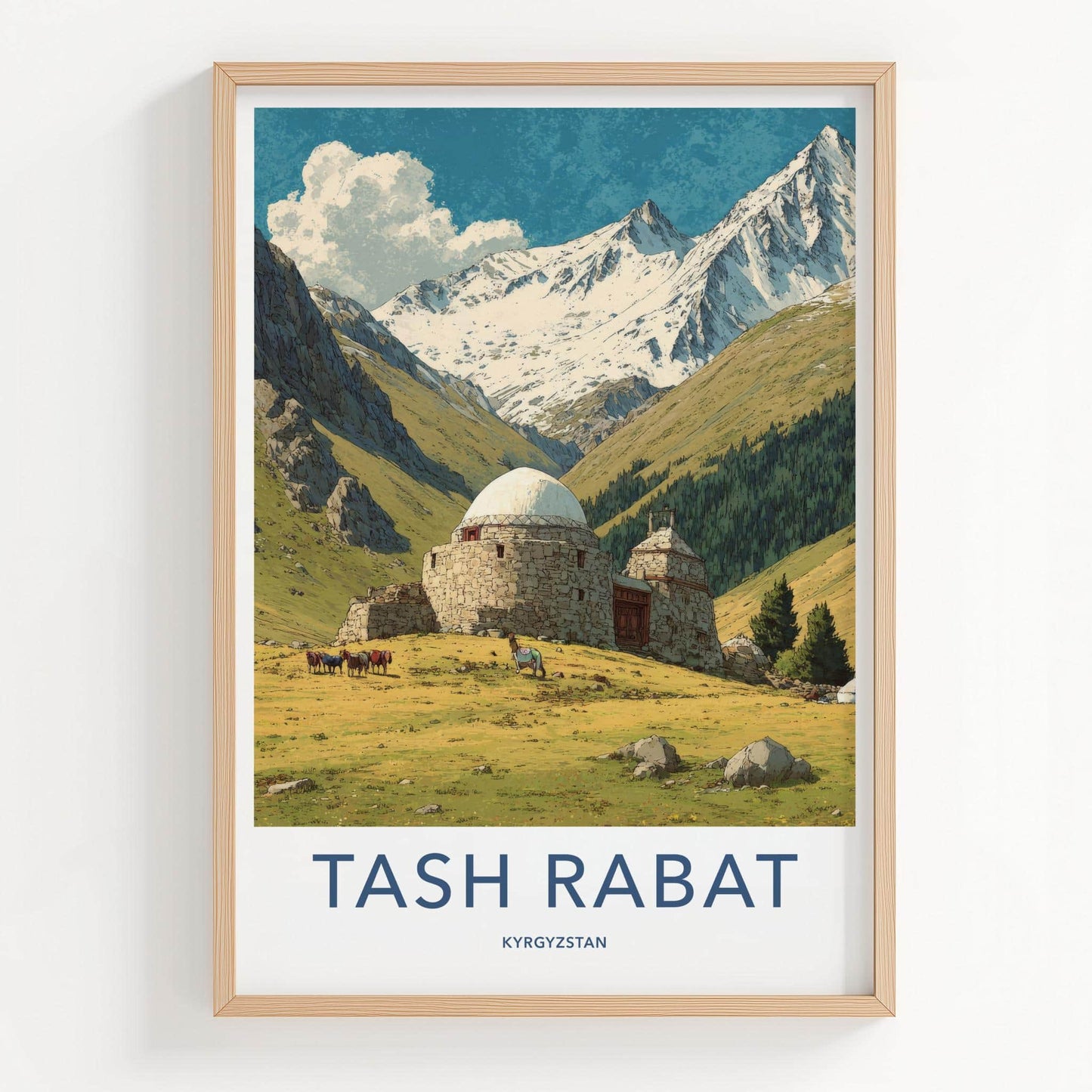 Tash Rabat Poster - Kyrgyzstan Travel Art - Ancient Stone Caravanserai Home Decor