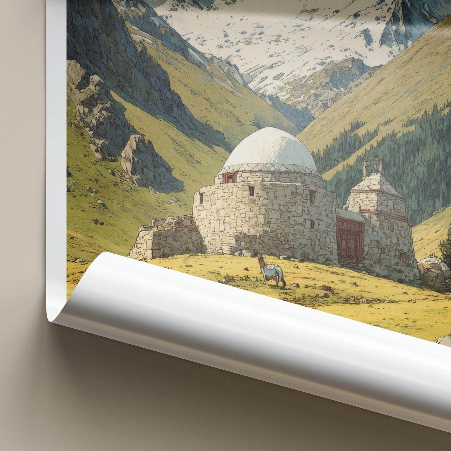 Tash Rabat Poster - Kyrgyzstan Travel Art - Ancient Stone Caravanserai Home Decor
