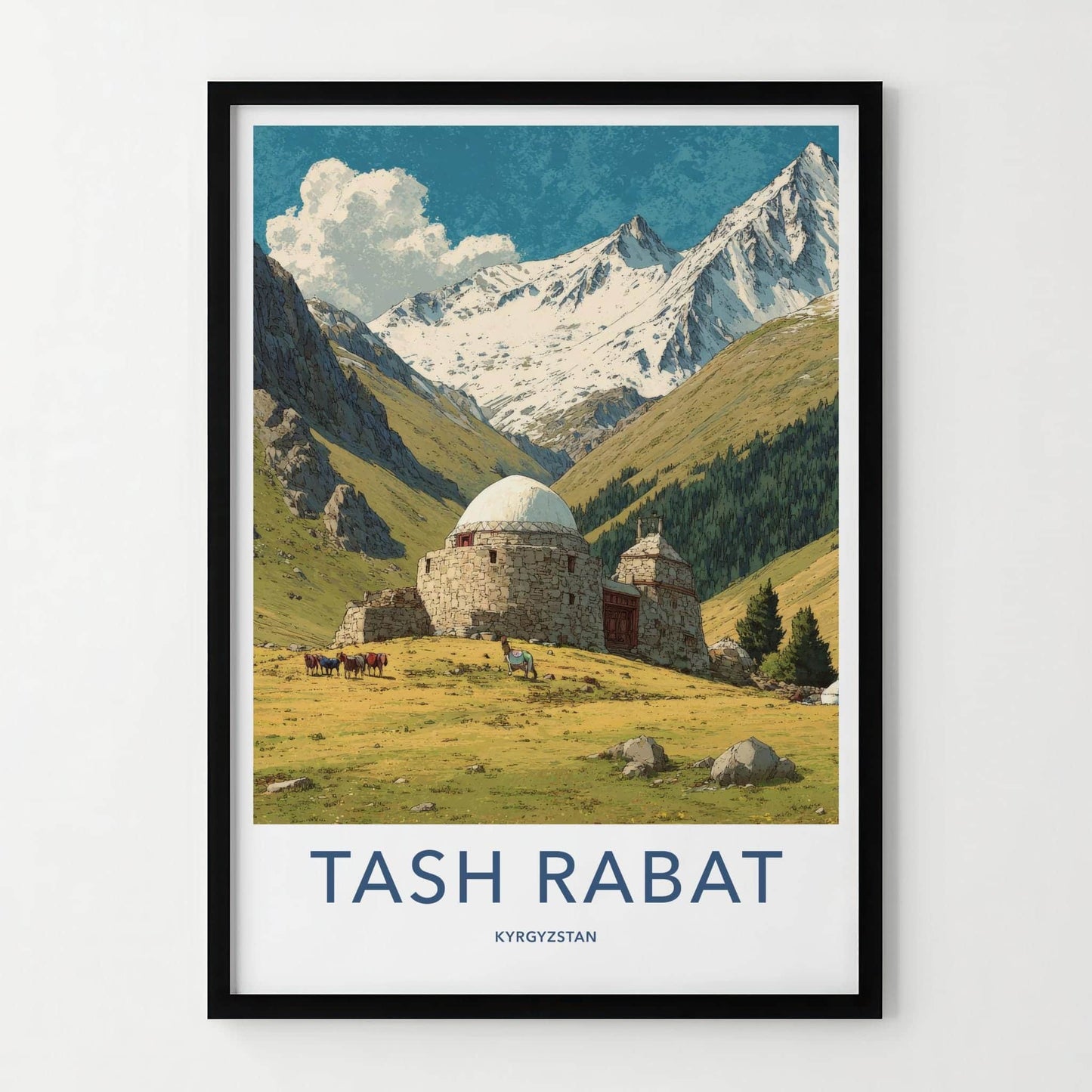 Tash Rabat Poster - Kyrgyzstan Travel Art - Ancient Stone Caravanserai Home Decor
