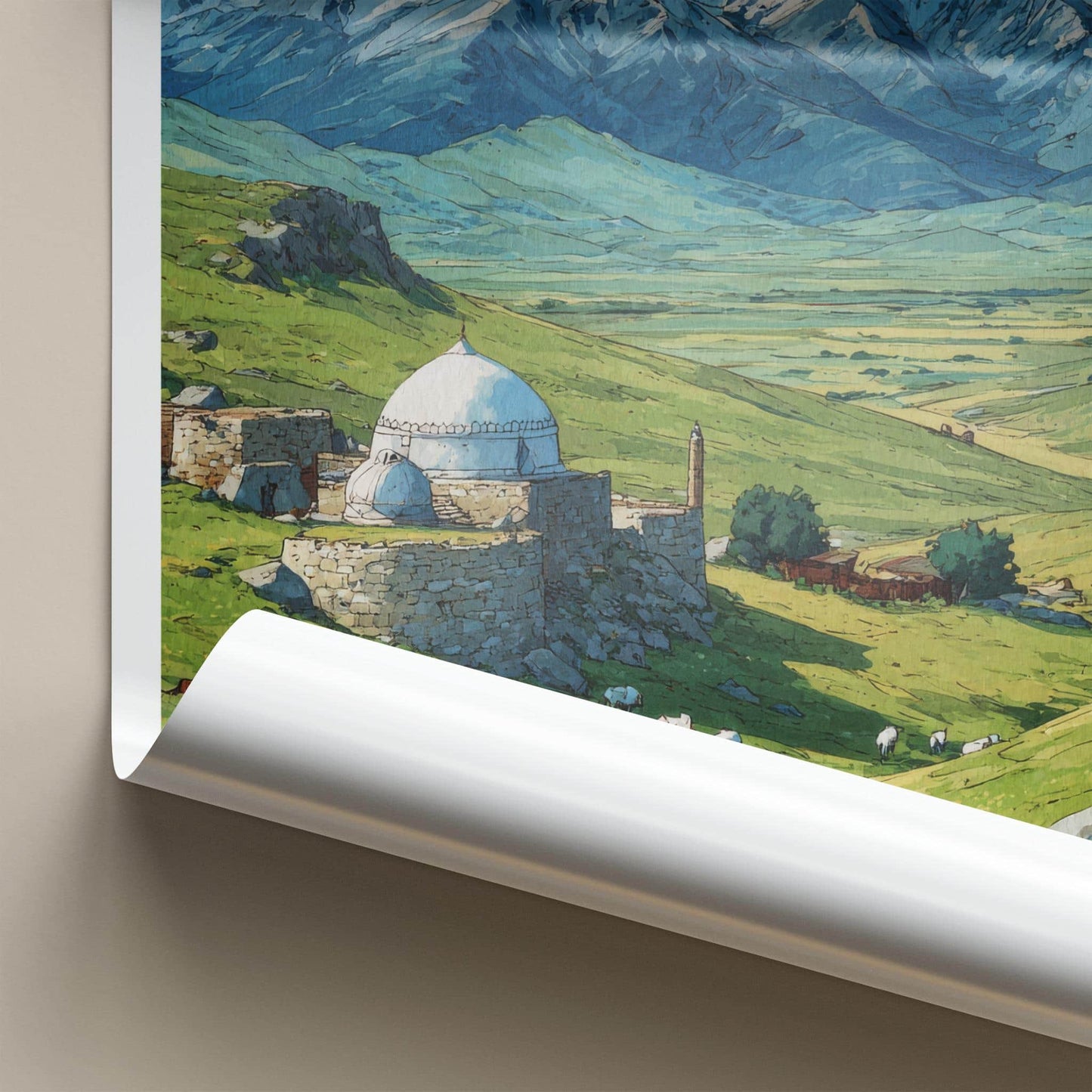 Tash Rabat Poster - Kyrgyzstan Travel Art - Ancient Stone Dome Home Decor