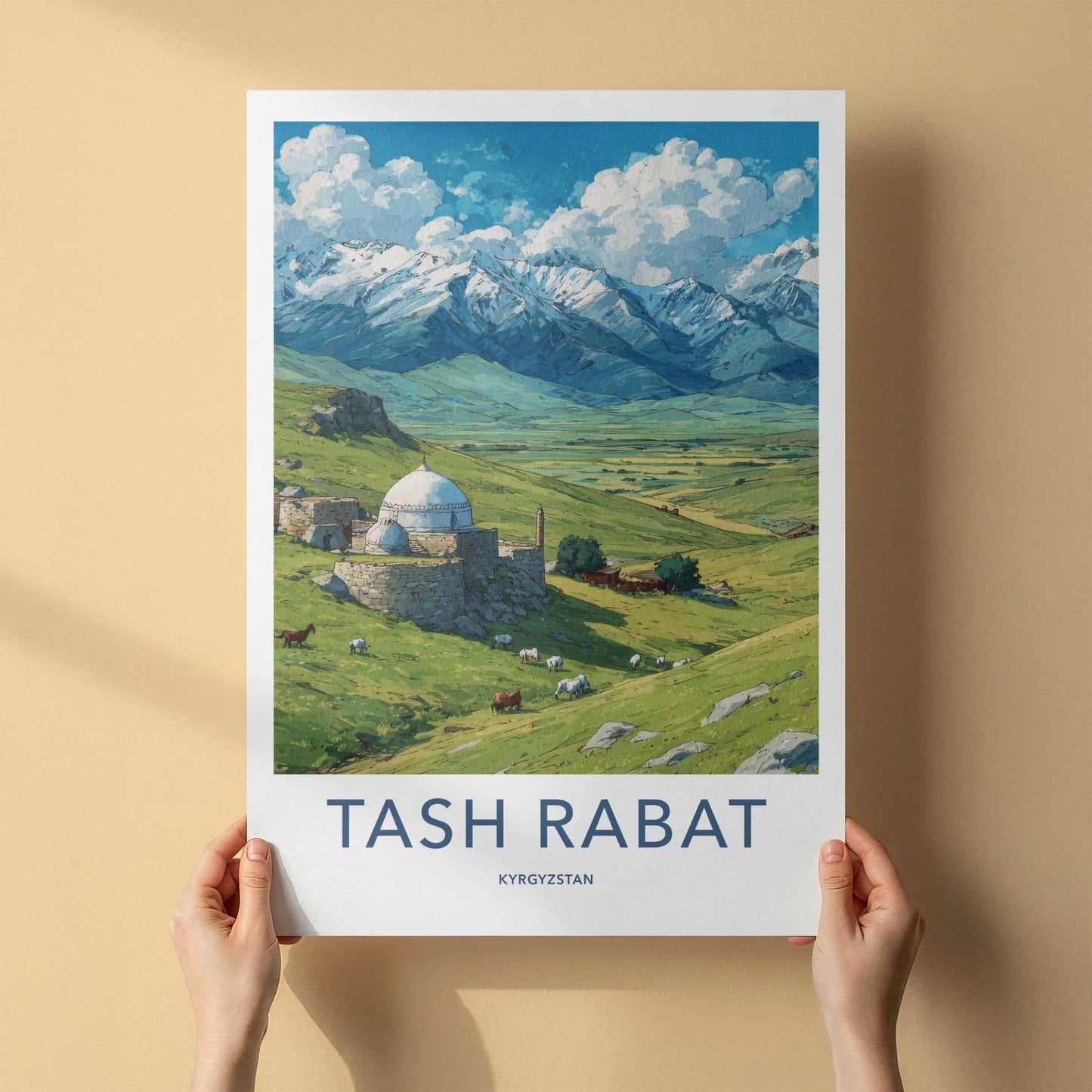 Tash Rabat Poster - Kyrgyzstan Travel Art - Ancient Stone Dome Home Decor