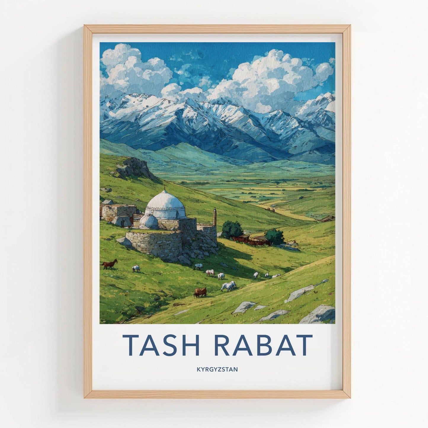 Tash Rabat Poster - Kyrgyzstan Travel Art - Ancient Stone Dome Home Decor