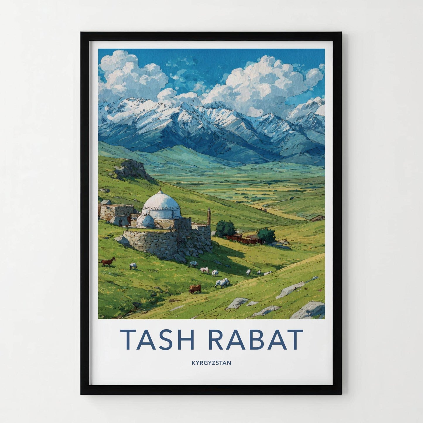 Tash Rabat Poster - Kyrgyzstan Travel Art - Ancient Stone Dome Home Decor