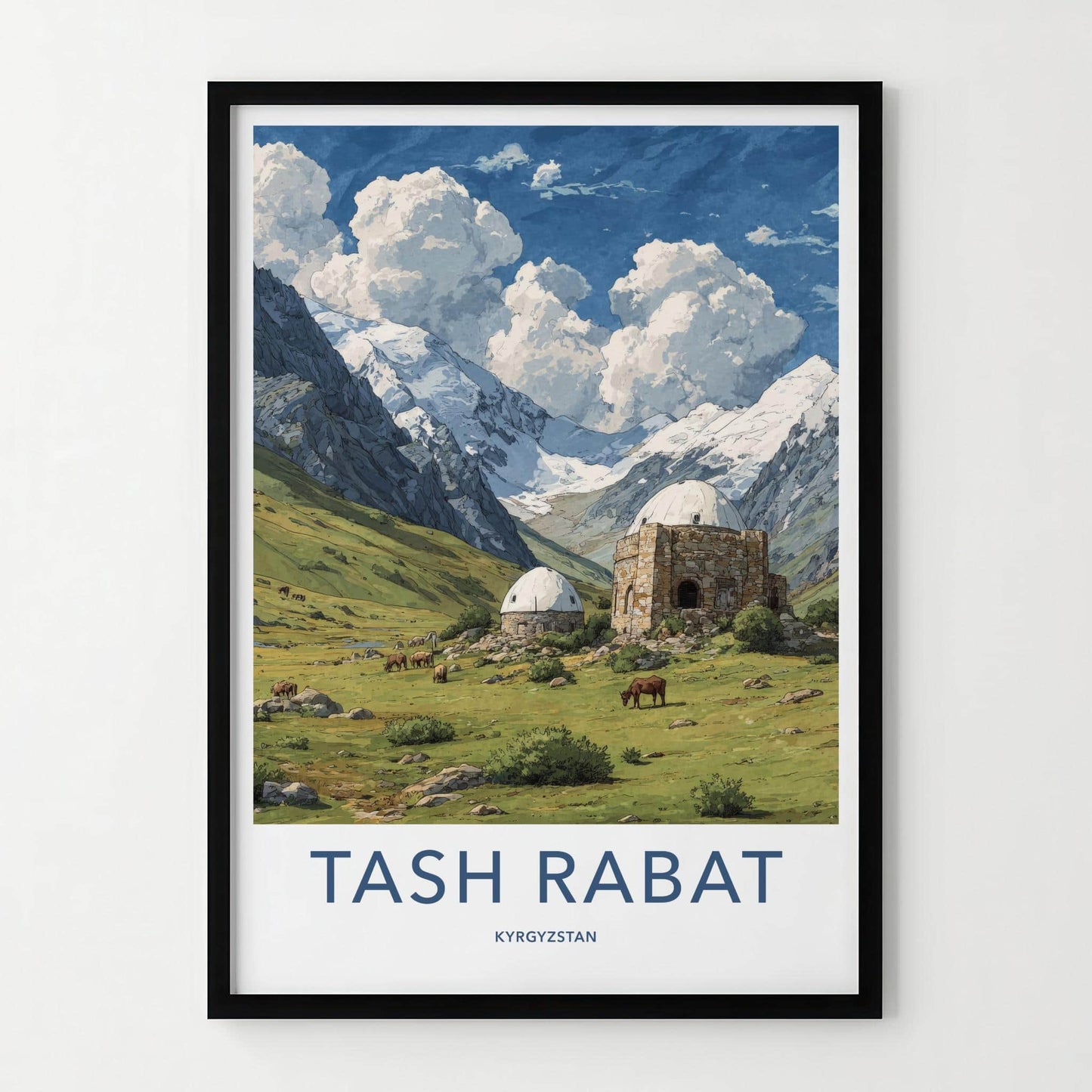 Tash Rabat Poster - Kyrgyzstan Travel Art - Ancient Stone Structure Home Decor