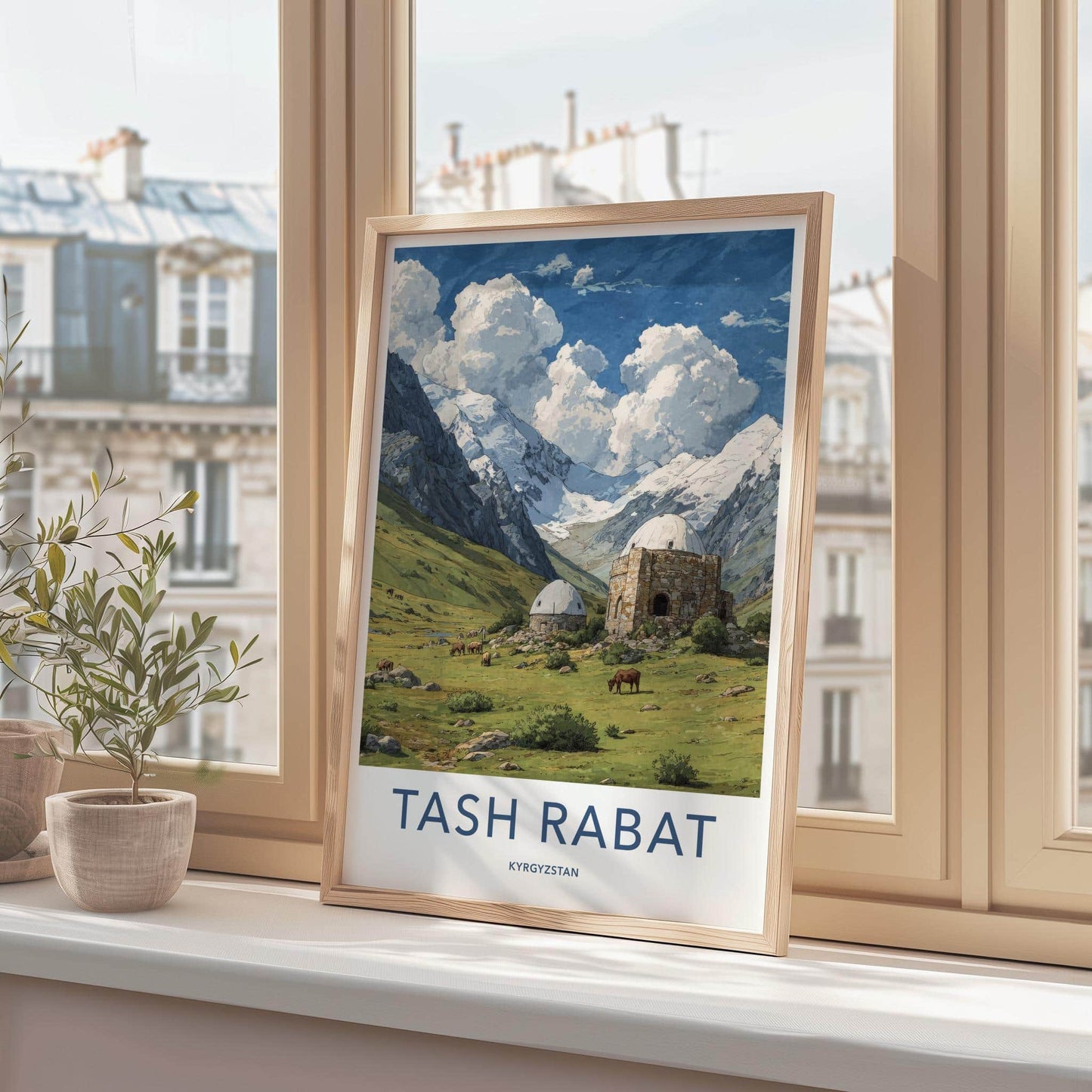 Tash Rabat Poster - Kyrgyzstan Travel Art - Ancient Stone Structure Home Decor