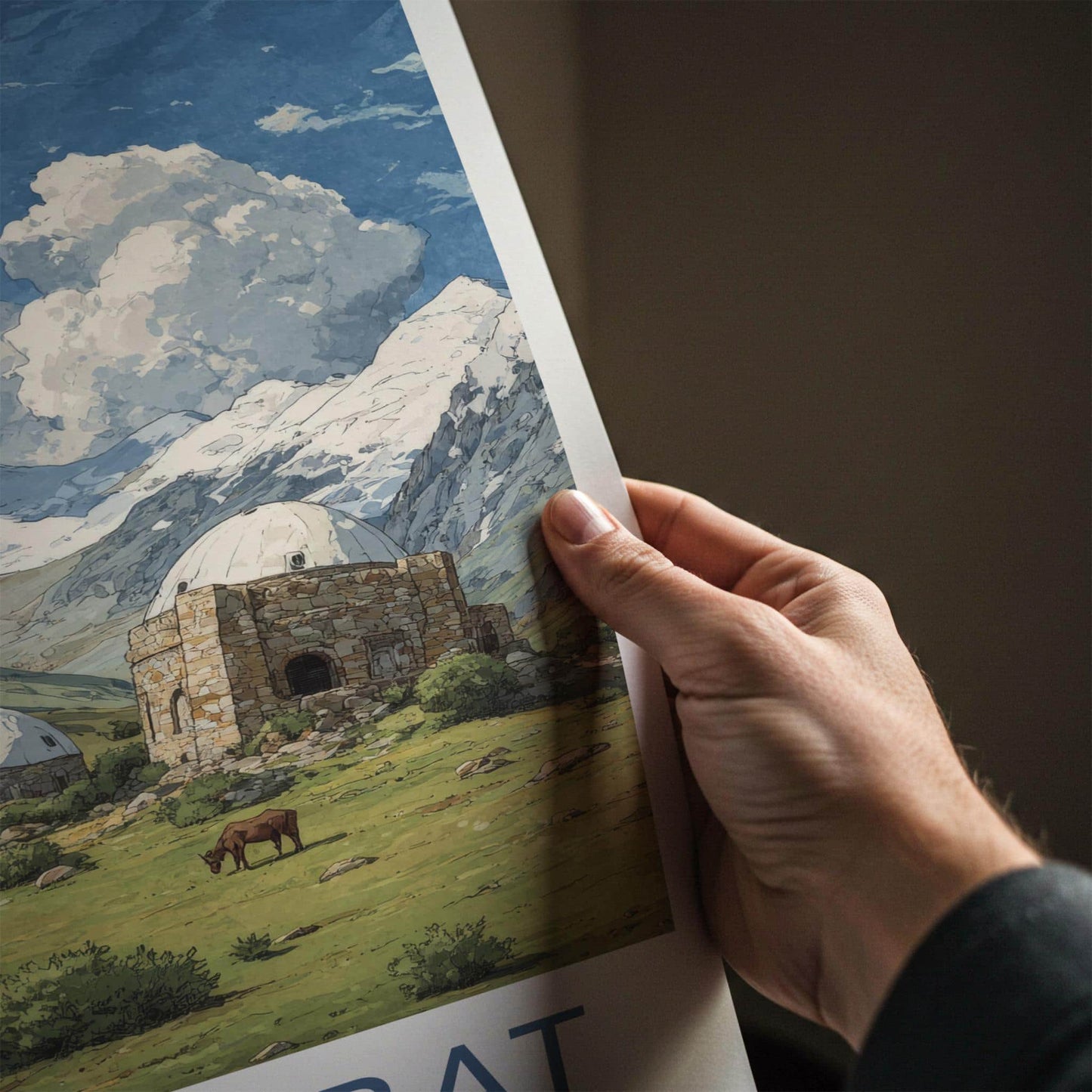 Tash Rabat Poster - Kyrgyzstan Travel Art - Ancient Stone Structure Home Decor