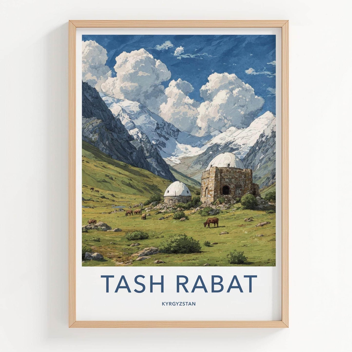 Tash Rabat Poster - Kyrgyzstan Travel Art - Ancient Stone Structure Home Decor