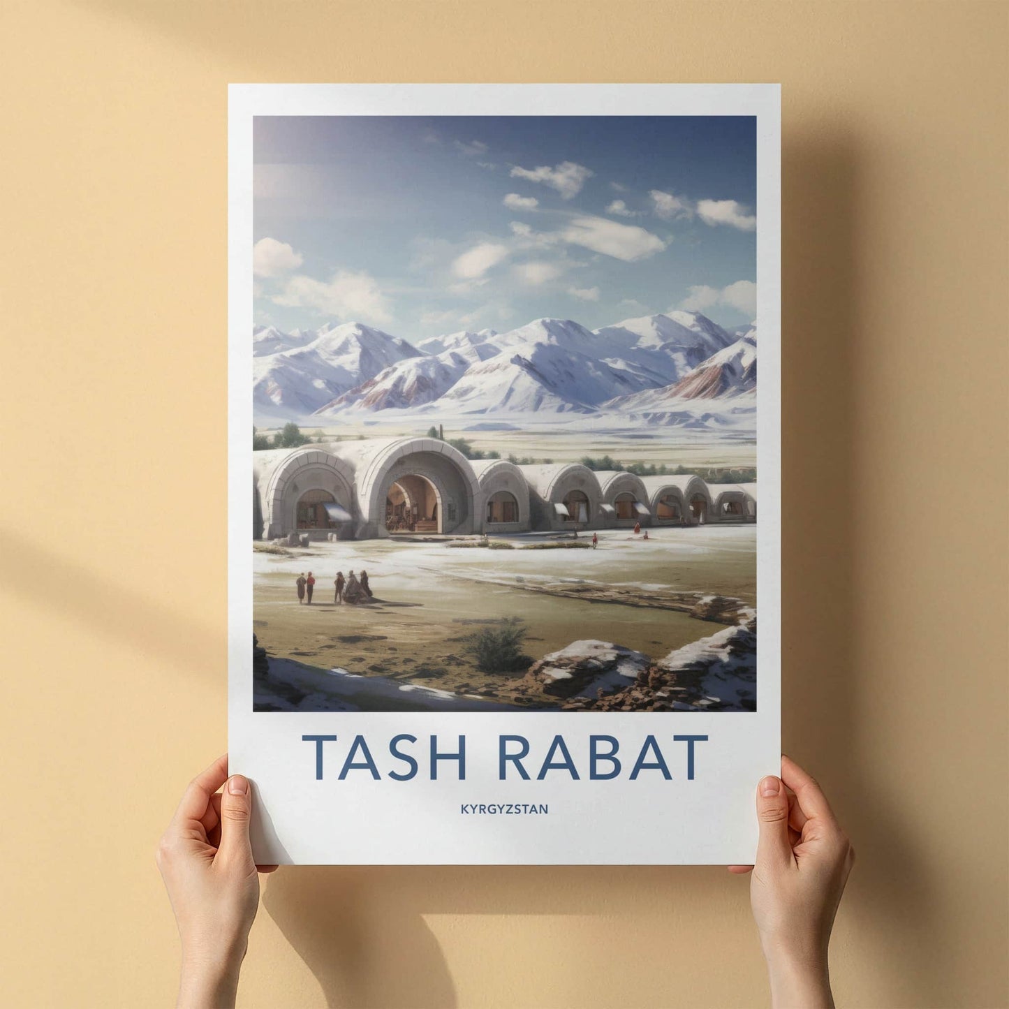 Tash Rabat Poster - Kyrgyzstan Travel Art - Arched Stone Caravanserai Home Decor