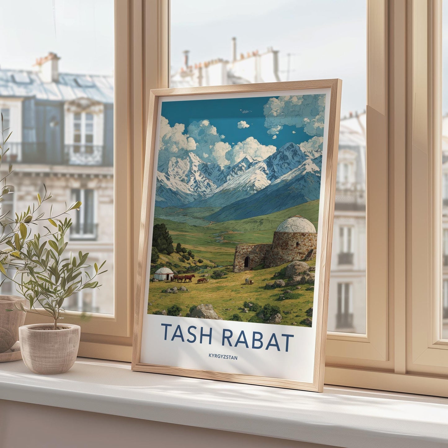 Tash Rabat Poster - Kyrgyzstan Travel Art - Stone Caravanserai Valley Home Decor