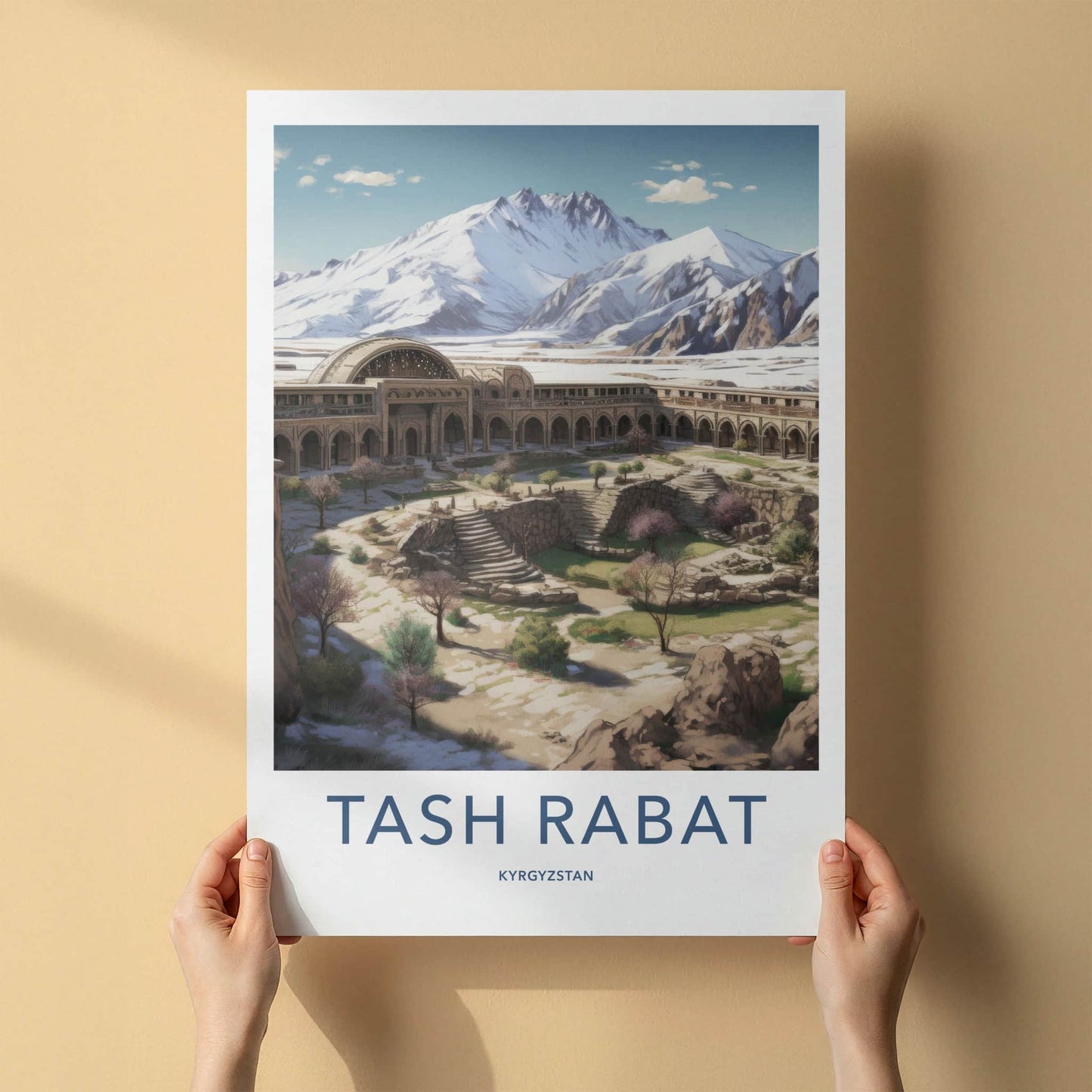 Tash Rabat Poster - Kyrgyzstan Wall Art - Ancient Caravanserai Mountains Gift