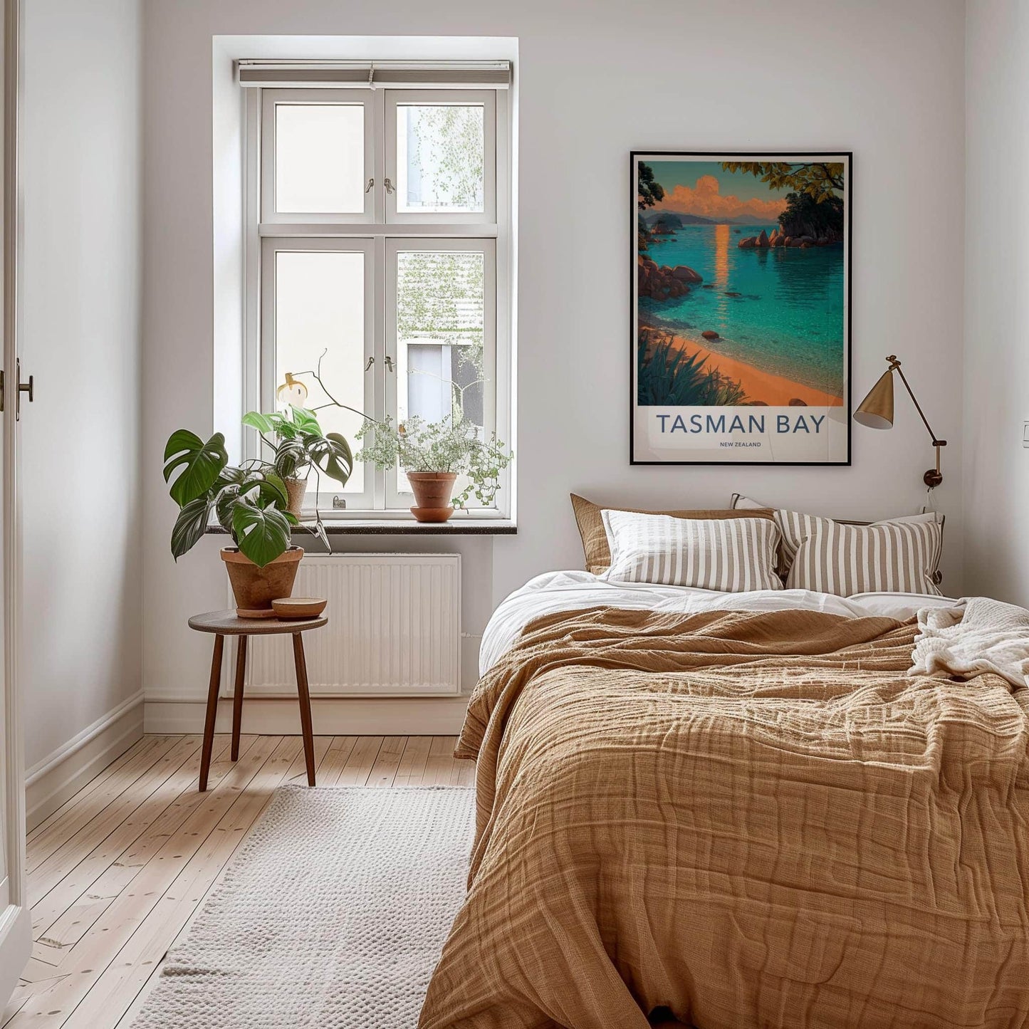 Tasman Bay Poster - New Zealand Travel Art - Golden Sunset Bay Home Decor