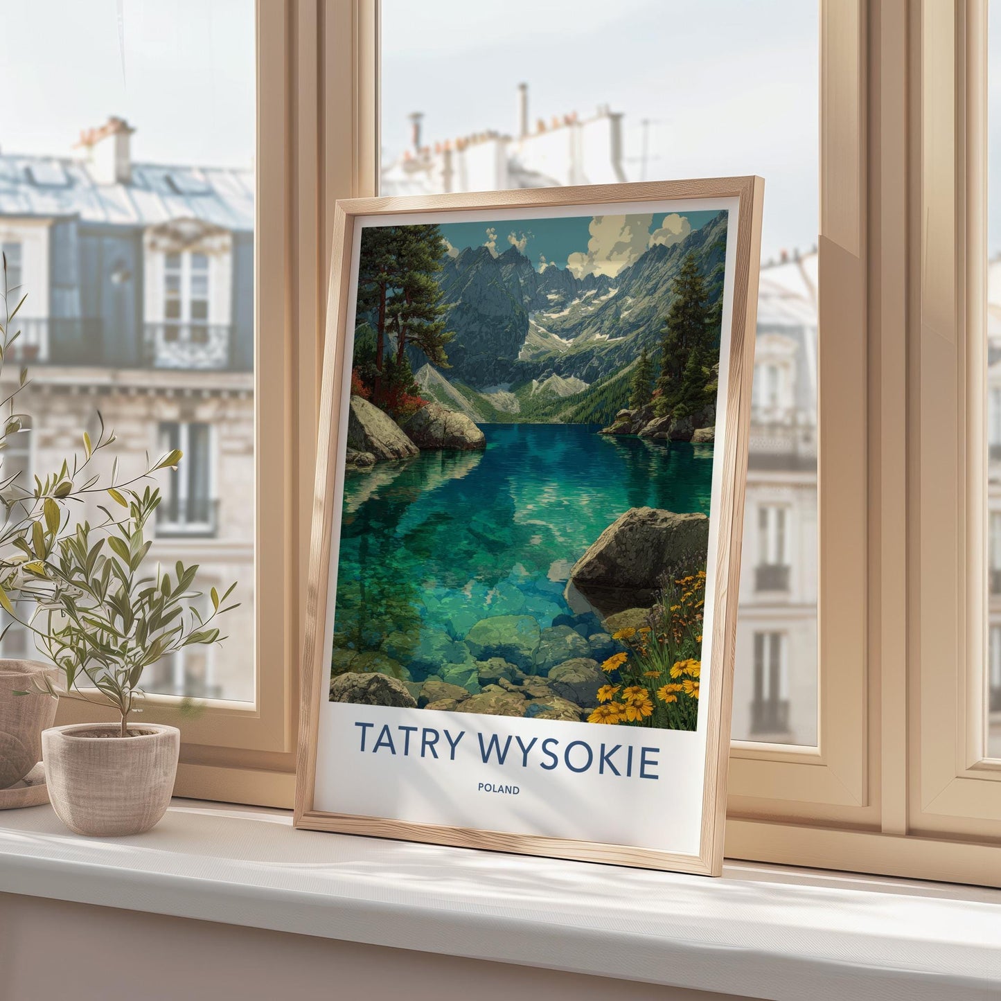 Tatry Wysokie Poster - Poland Travel Art - Clear Mountain Lake Home Decor