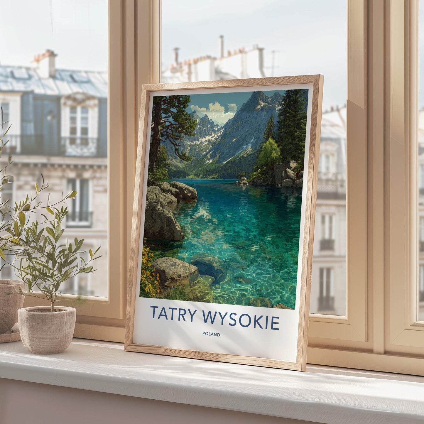 Tatry Wysokie Poster - Poland Travel Art - Turquoise Mountain Lake Home Decor