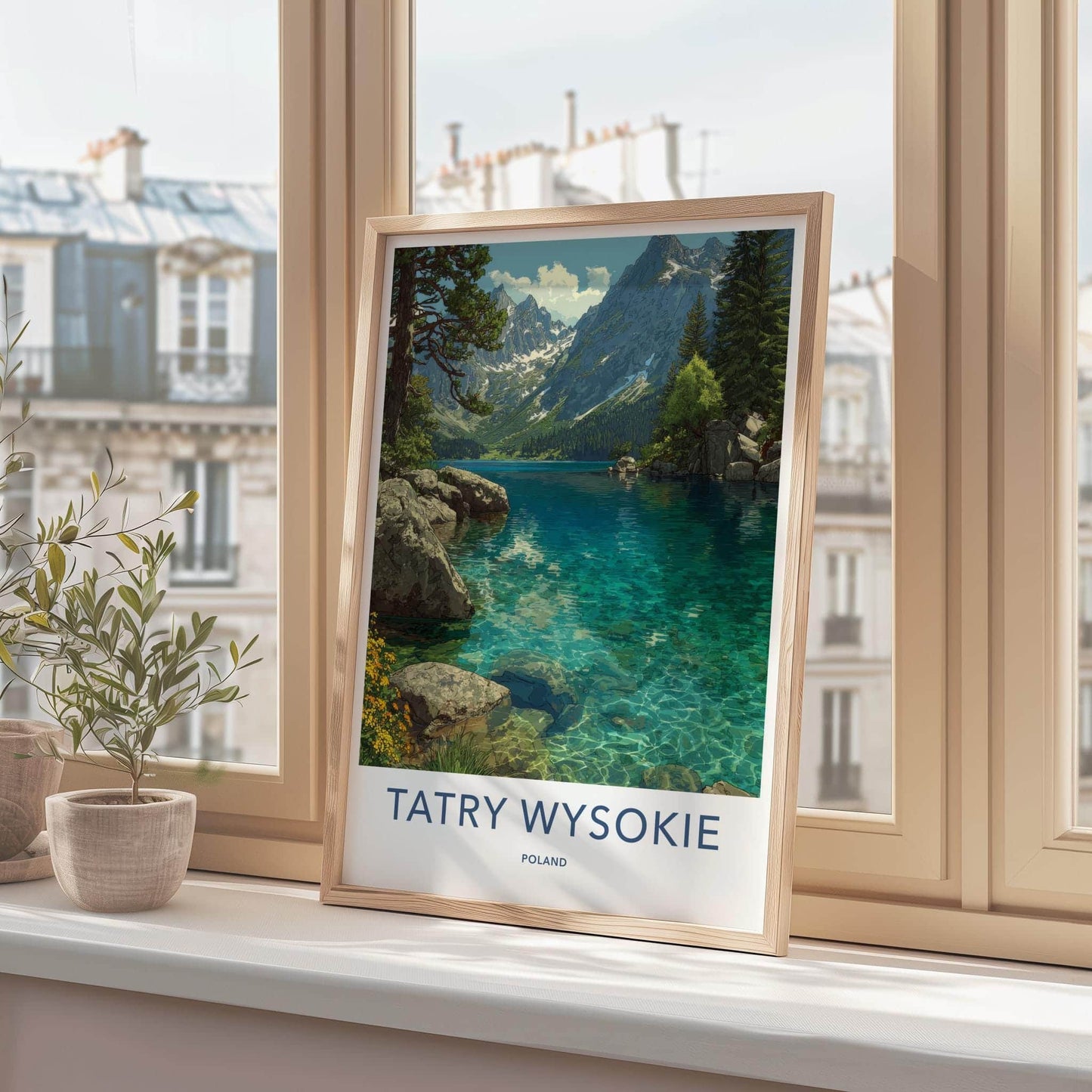 Tatry Wysokie Poster - Poland Travel Art - Turquoise Mountain Lake Home Decor