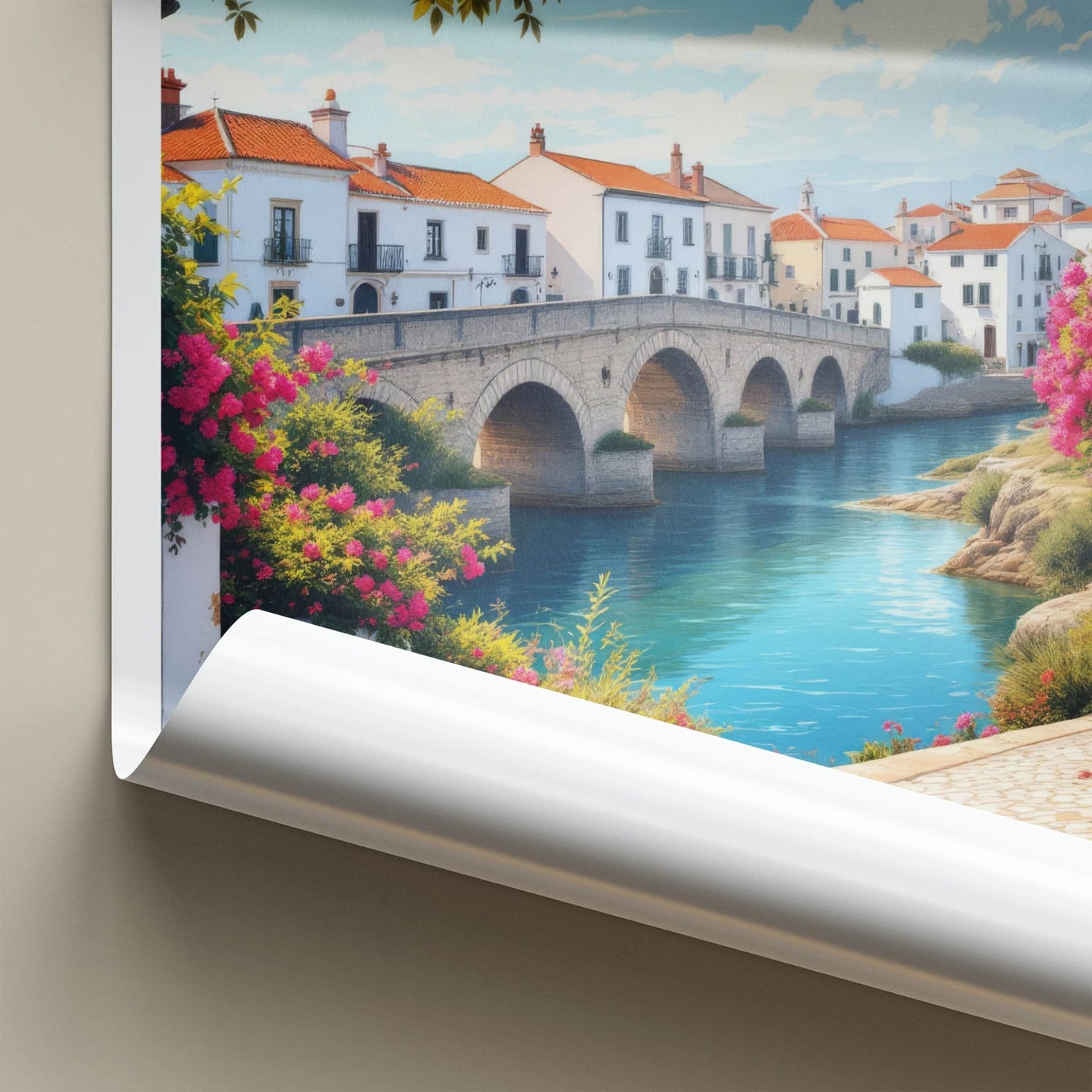 Tavira Poster - Portugal Art Print - Historic Stone Bridge Wall Decor