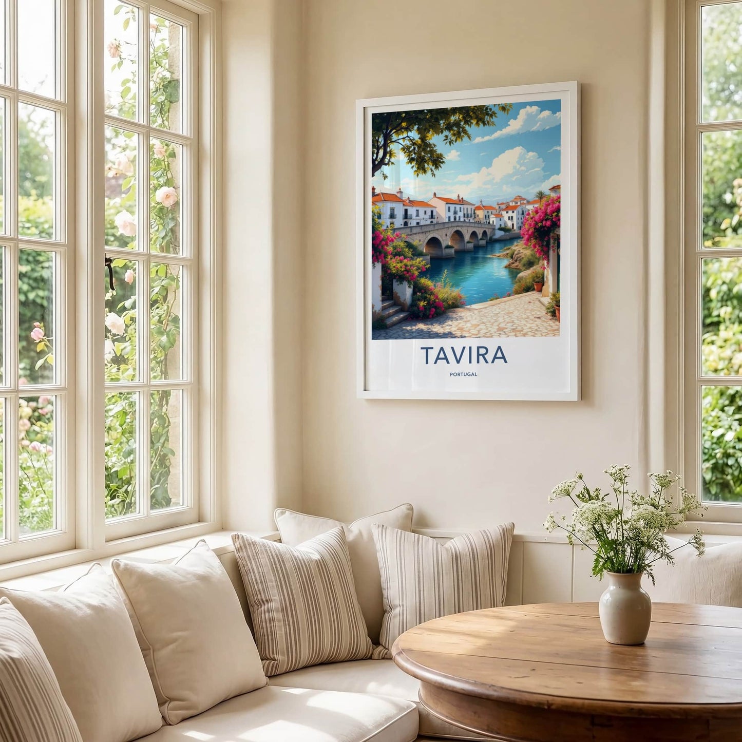 Tavira Poster - Portugal Art Print - Historic Stone Bridge Wall Decor