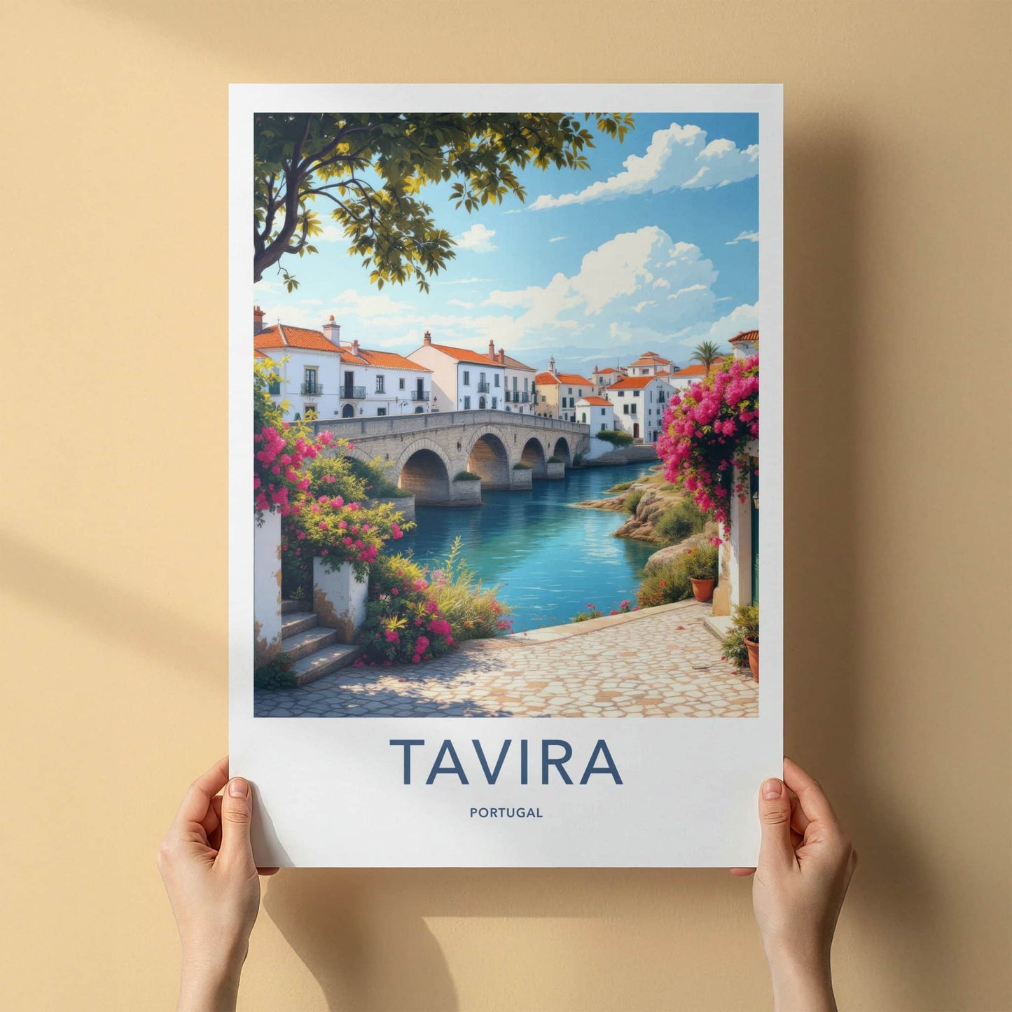 Tavira Poster - Portugal Art Print - Historic Stone Bridge Wall Decor