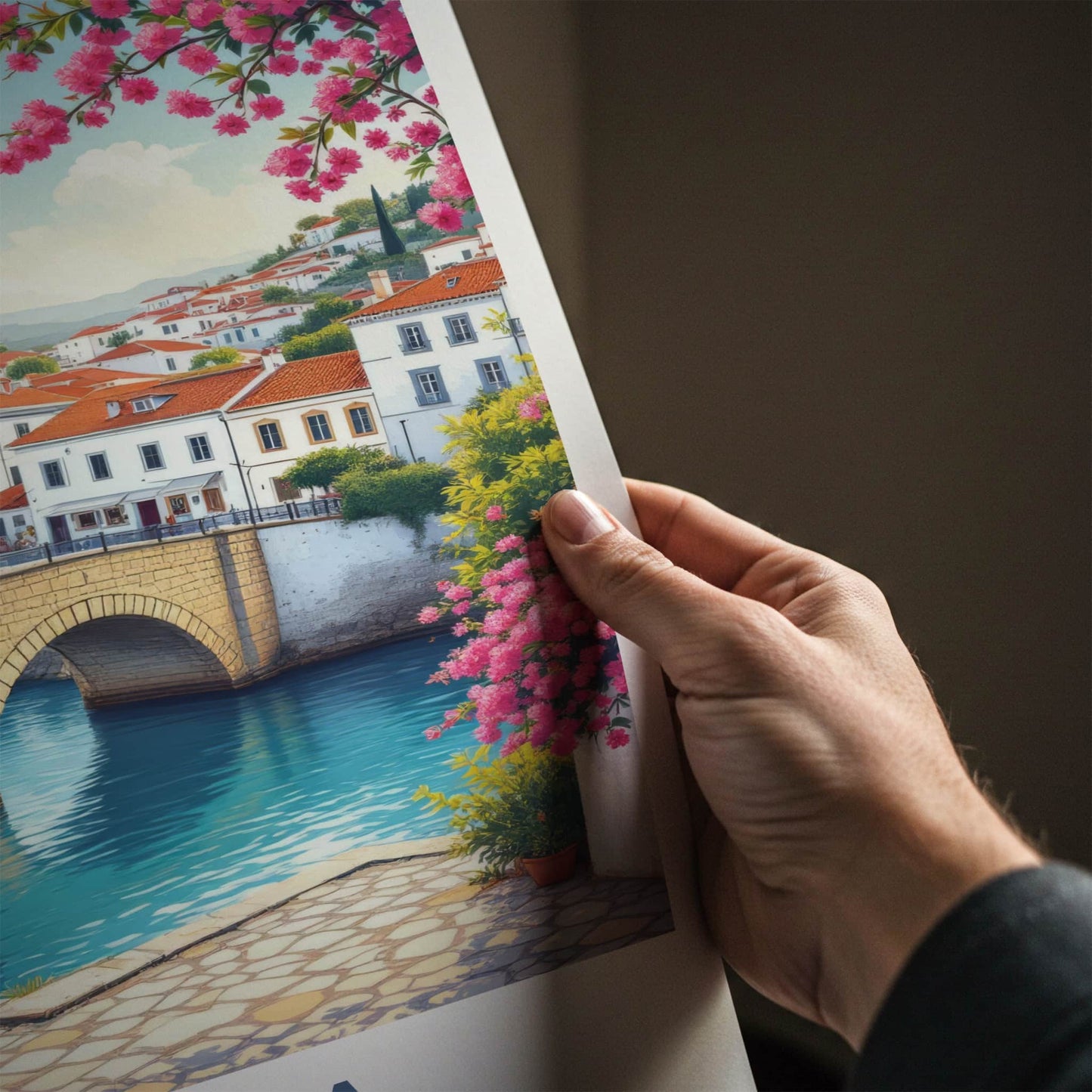 Tavira Poster - Portugal Travel Art - Historic Stone Bridge Home Decor