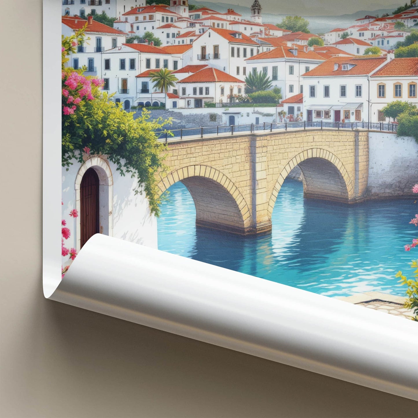 Tavira Poster - Portugal Travel Art - Historic Stone Bridge Home Decor