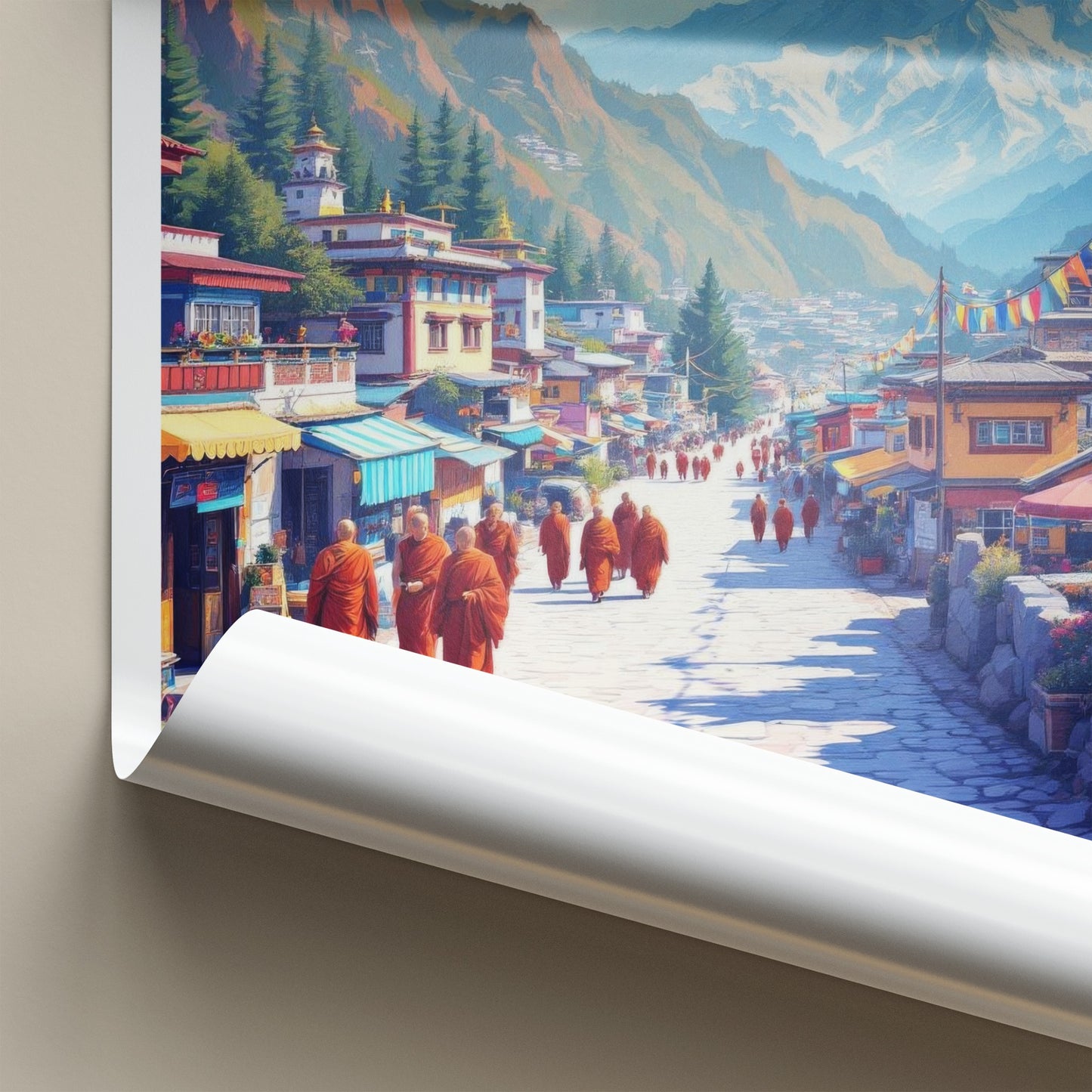 Tawang Poster - India Art Print - Arunachal Pradesh Monks Village Decor