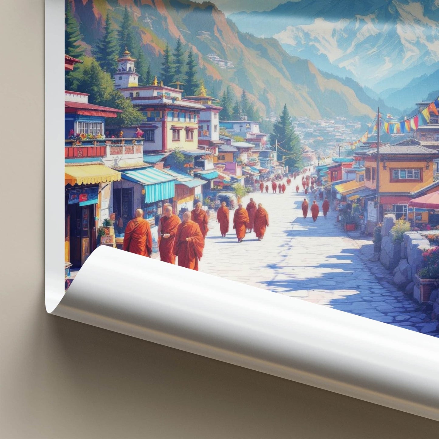 Tawang Poster - India Art Print - Arunachal Pradesh Monks Village Decor