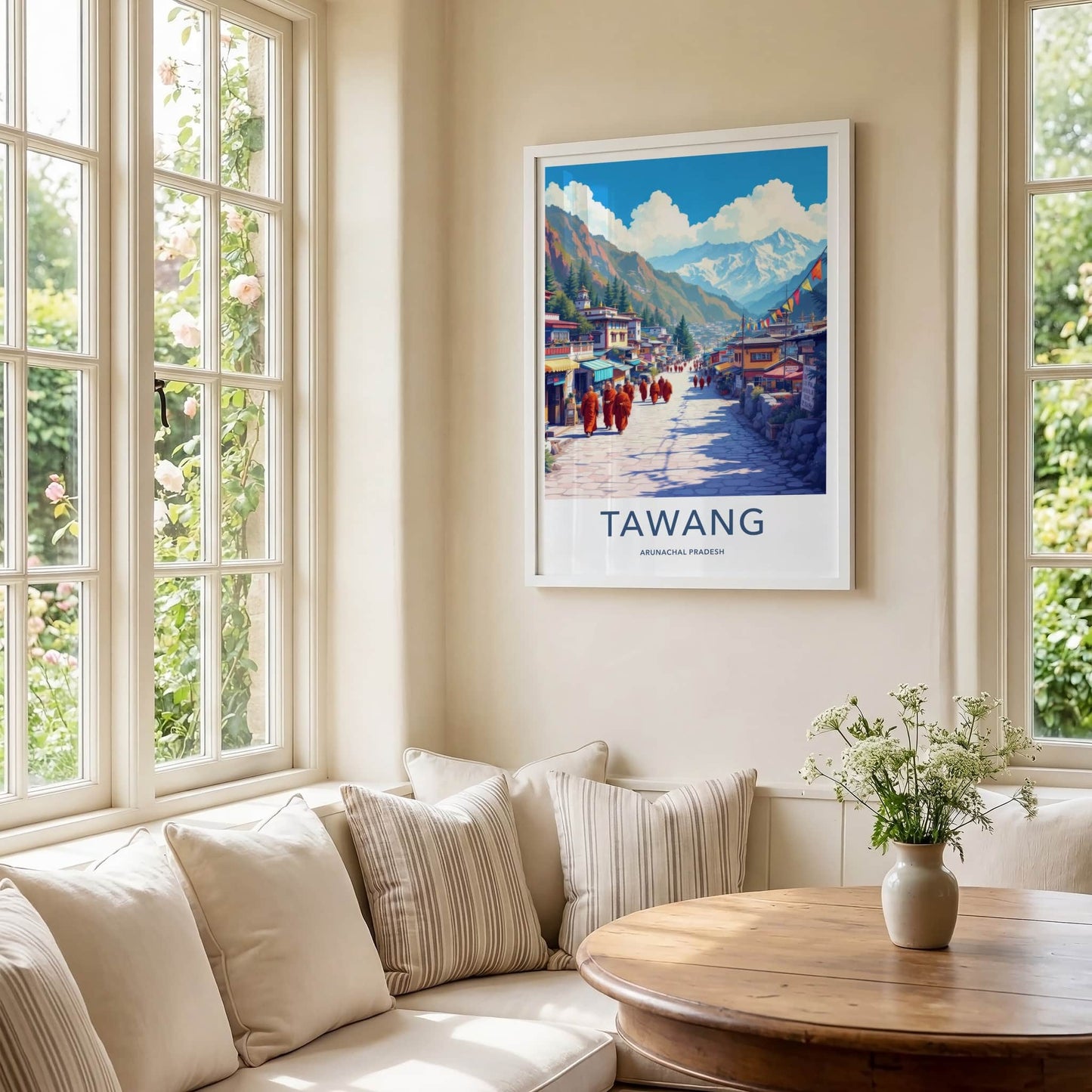 Tawang Poster - India Art Print - Arunachal Pradesh Monks Village Decor
