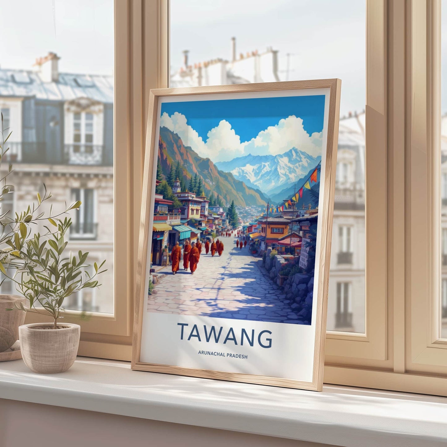 Tawang Poster - India Art Print - Arunachal Pradesh Monks Village Decor
