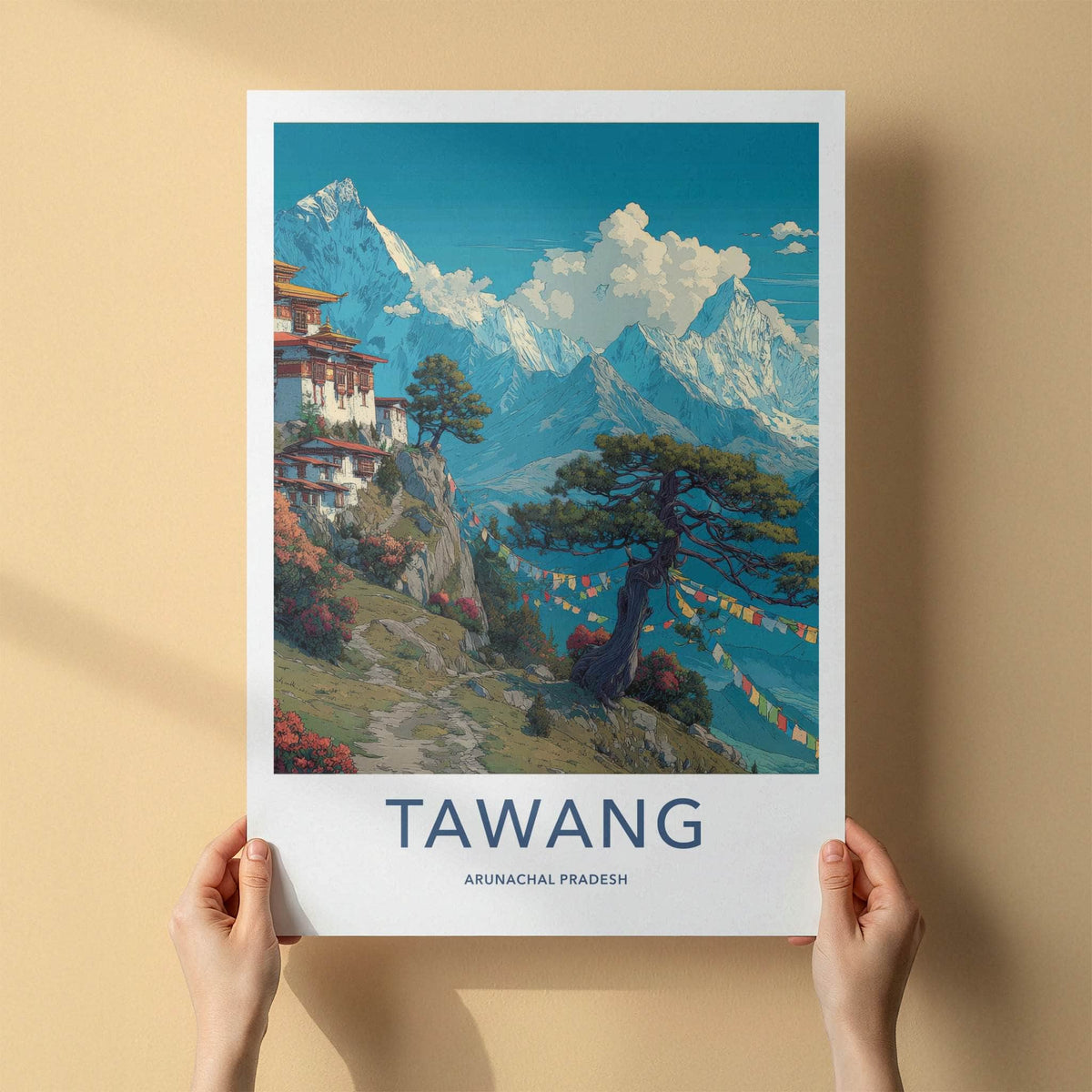Tawang Poster - India Arunachal Pradesh Monastery Trees Wall Art