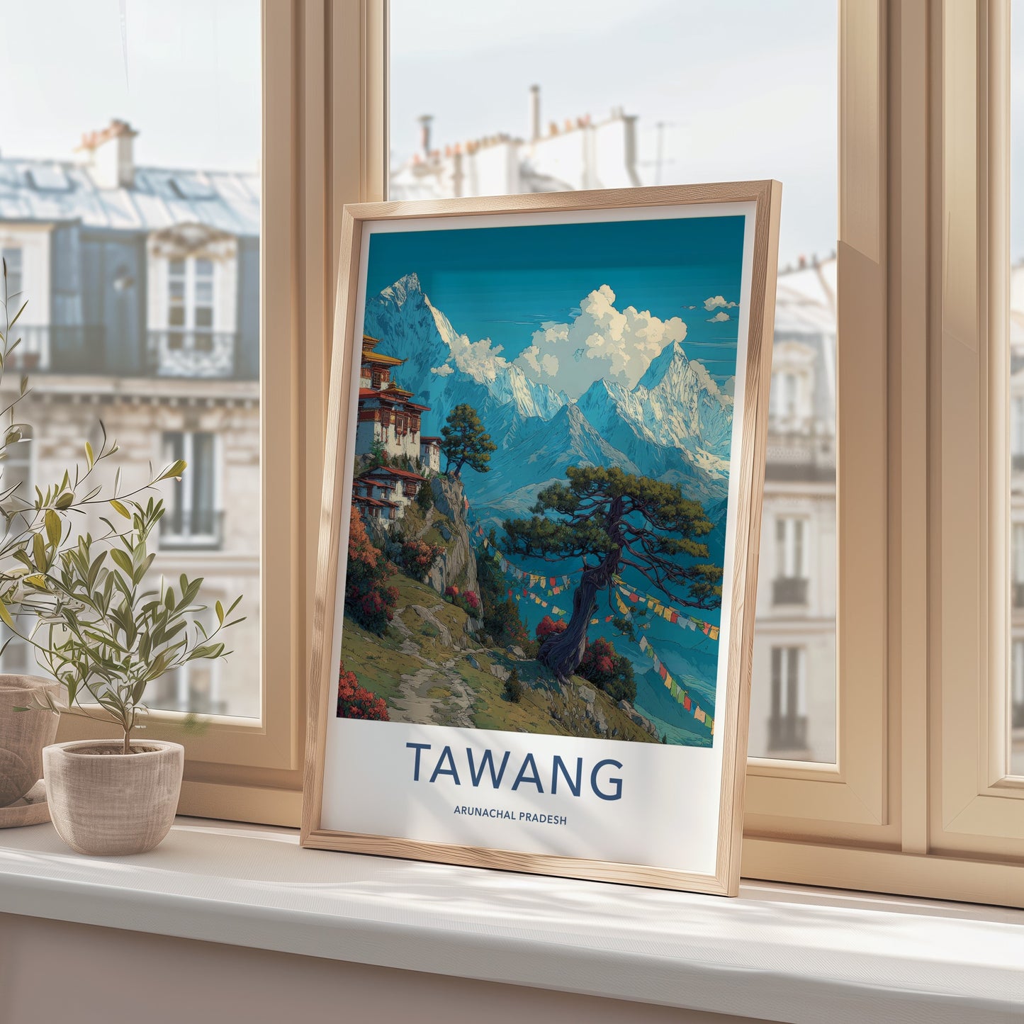 Tawang Poster - India Arunachal Pradesh Monastery Trees Wall Art