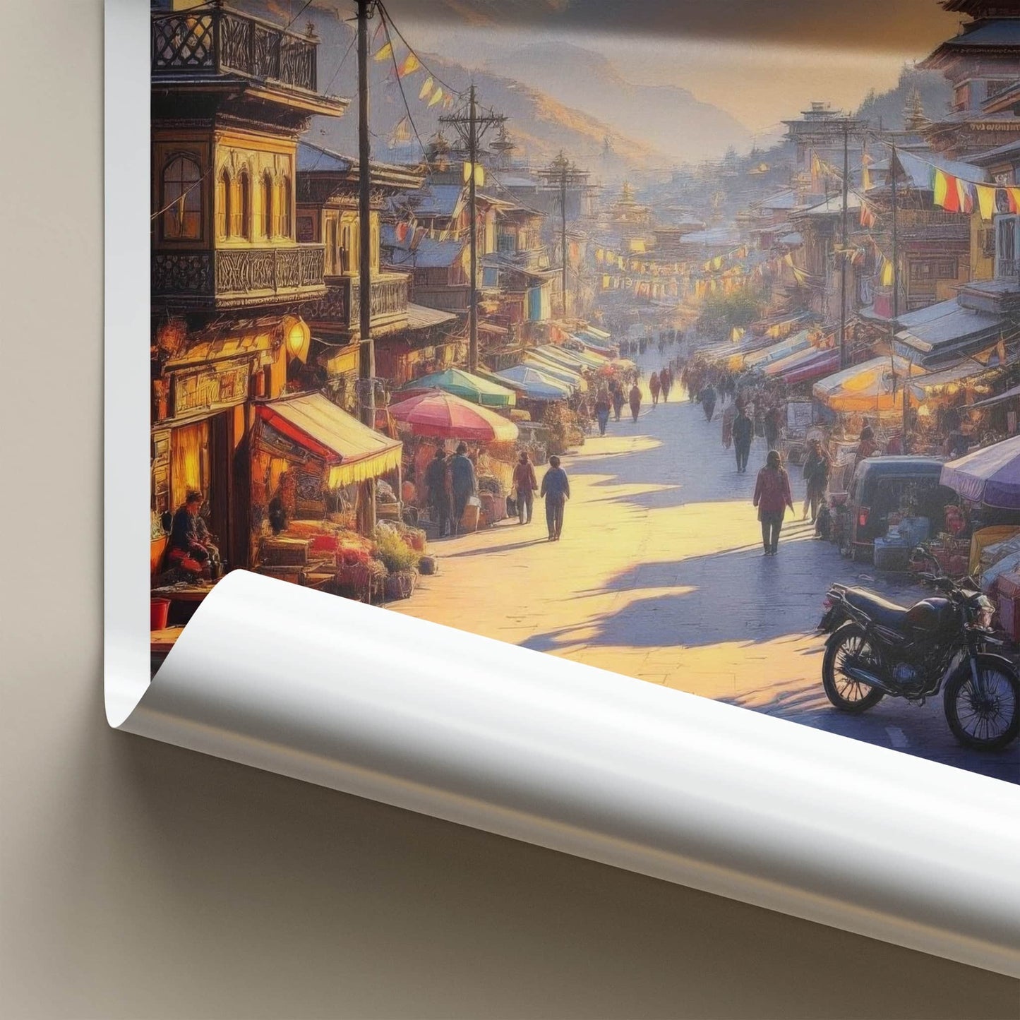 Tawang Poster - India Travel Art - Arunachal Pradesh Market Home Decor