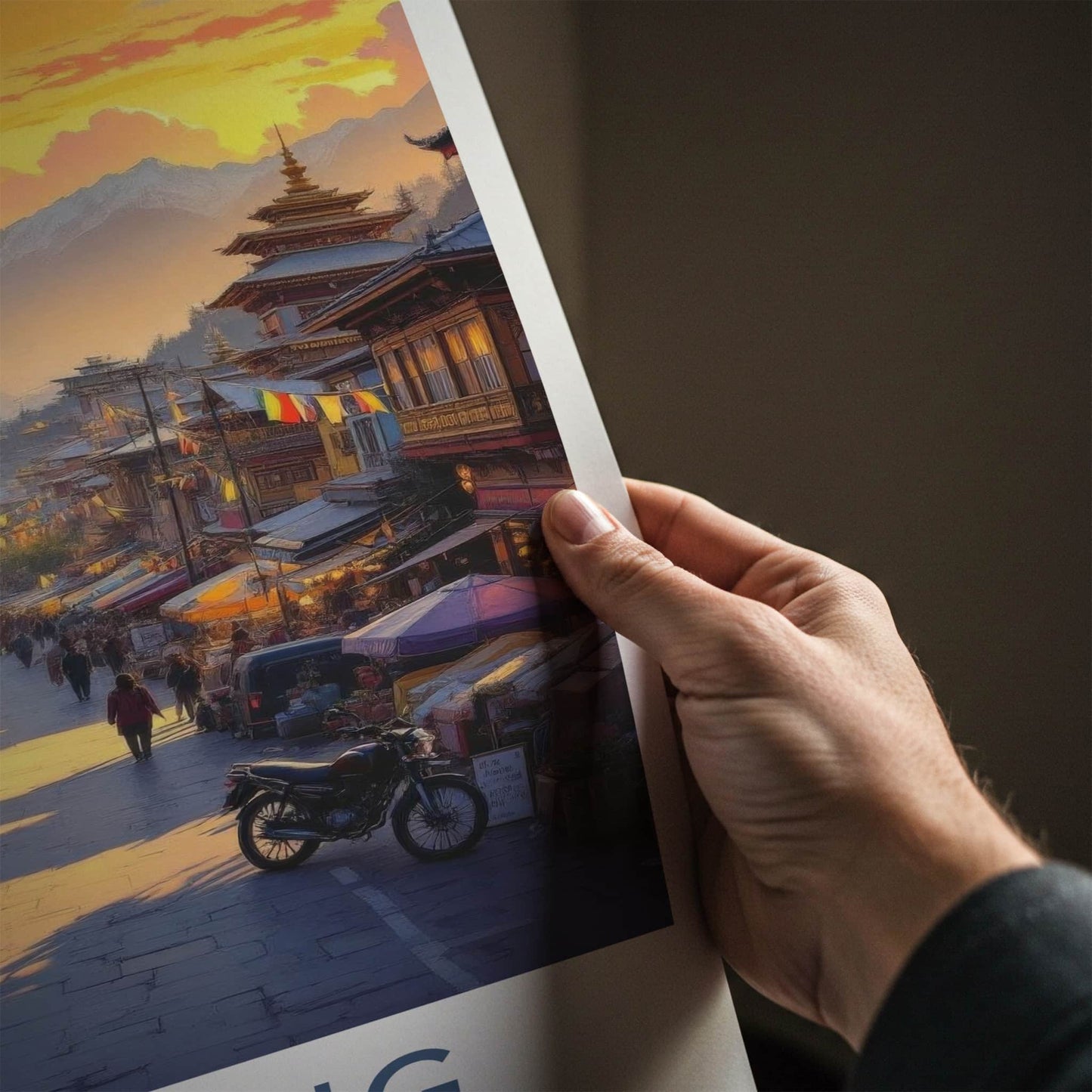 Tawang Poster - India Travel Art - Arunachal Pradesh Market Home Decor
