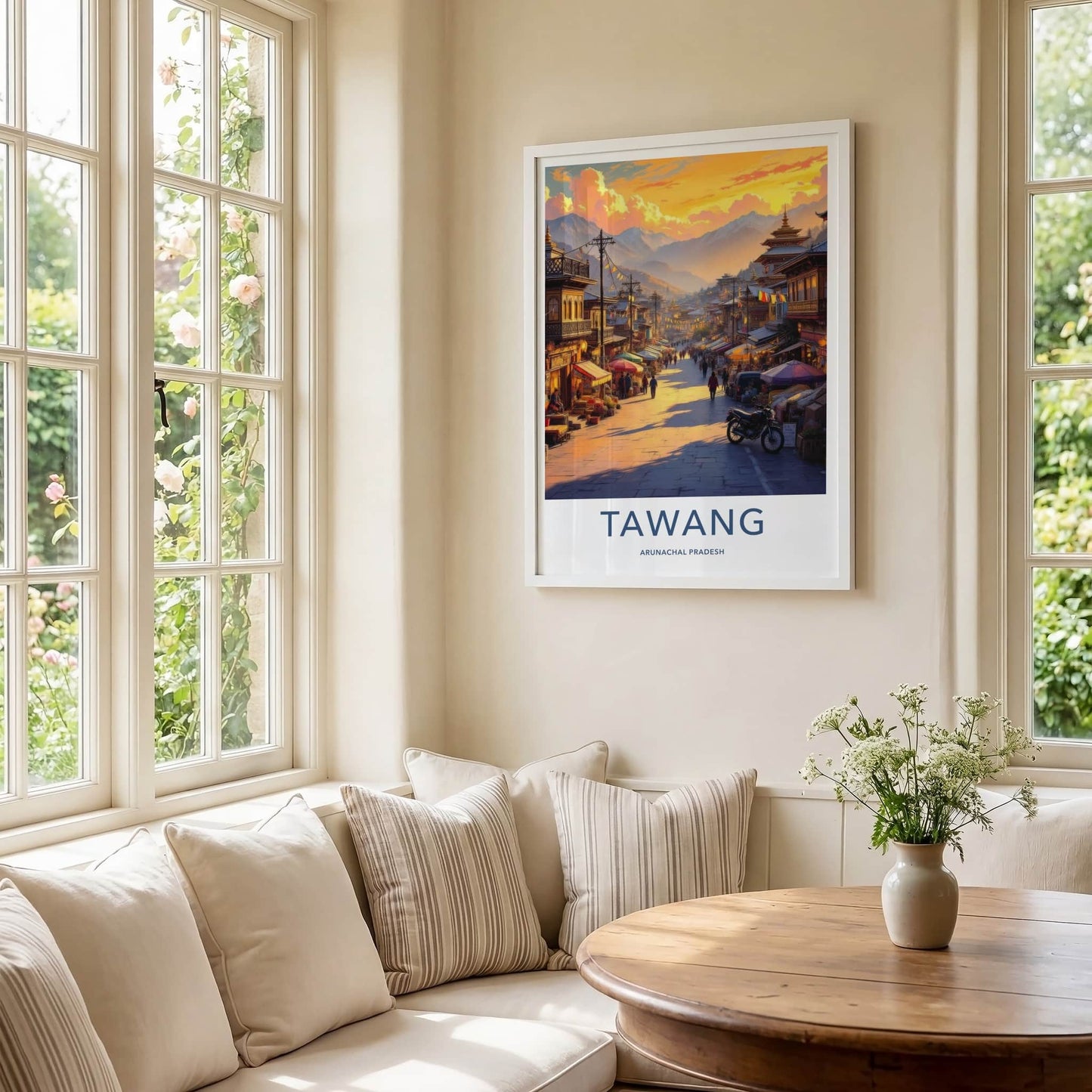Tawang Poster - India Travel Art - Arunachal Pradesh Market Home Decor